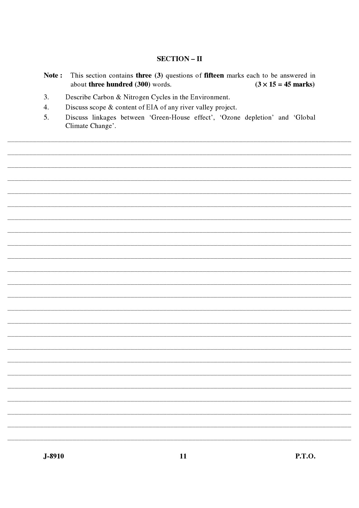 UGC NET Environmental Science Question Paper III June 2010 5