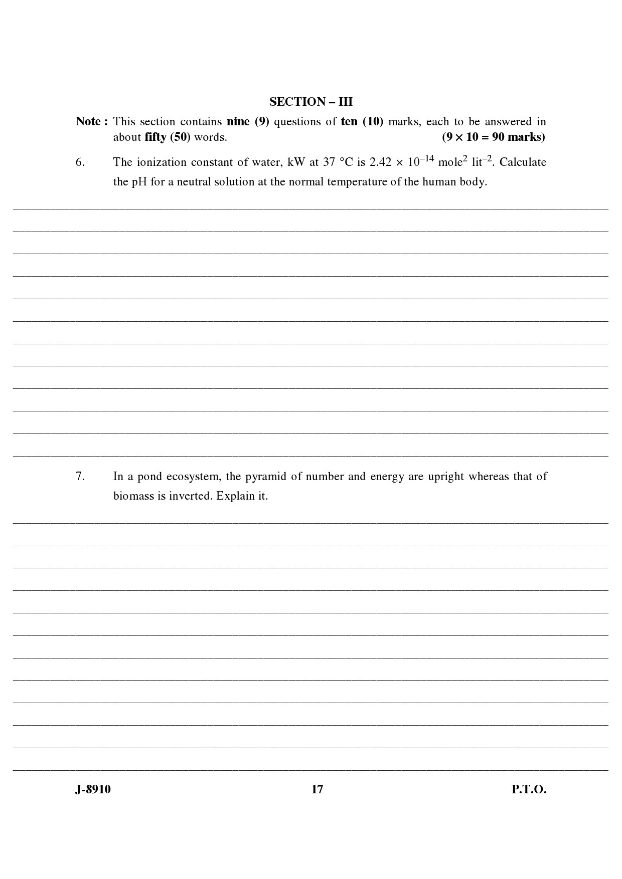 UGC NET Environmental Science Question Paper III June 2010 6