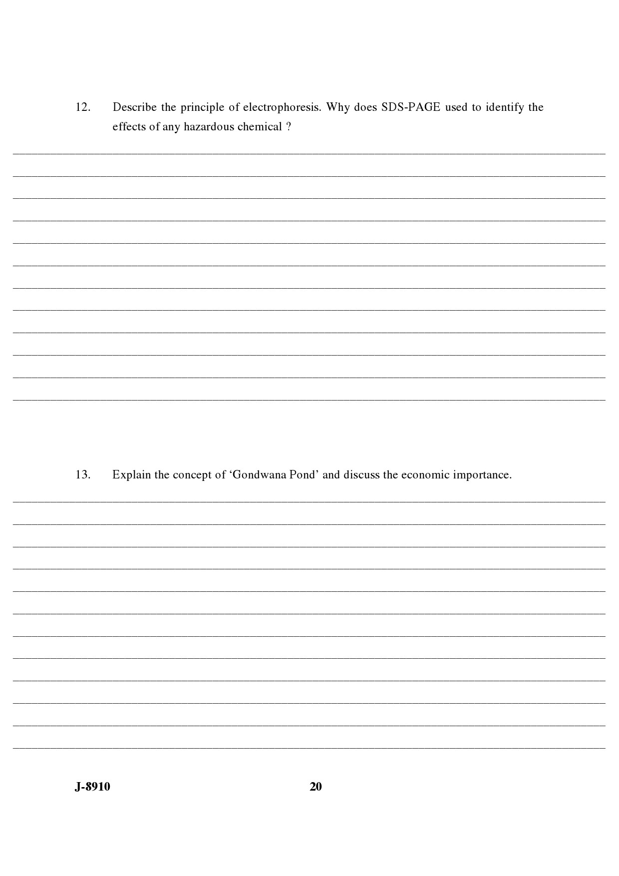 UGC NET Environmental Science Question Paper III June 2010 9