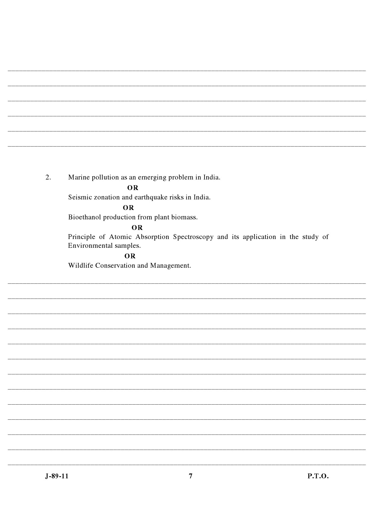 UGC NET Environmental Science Question Paper III June 2011 4