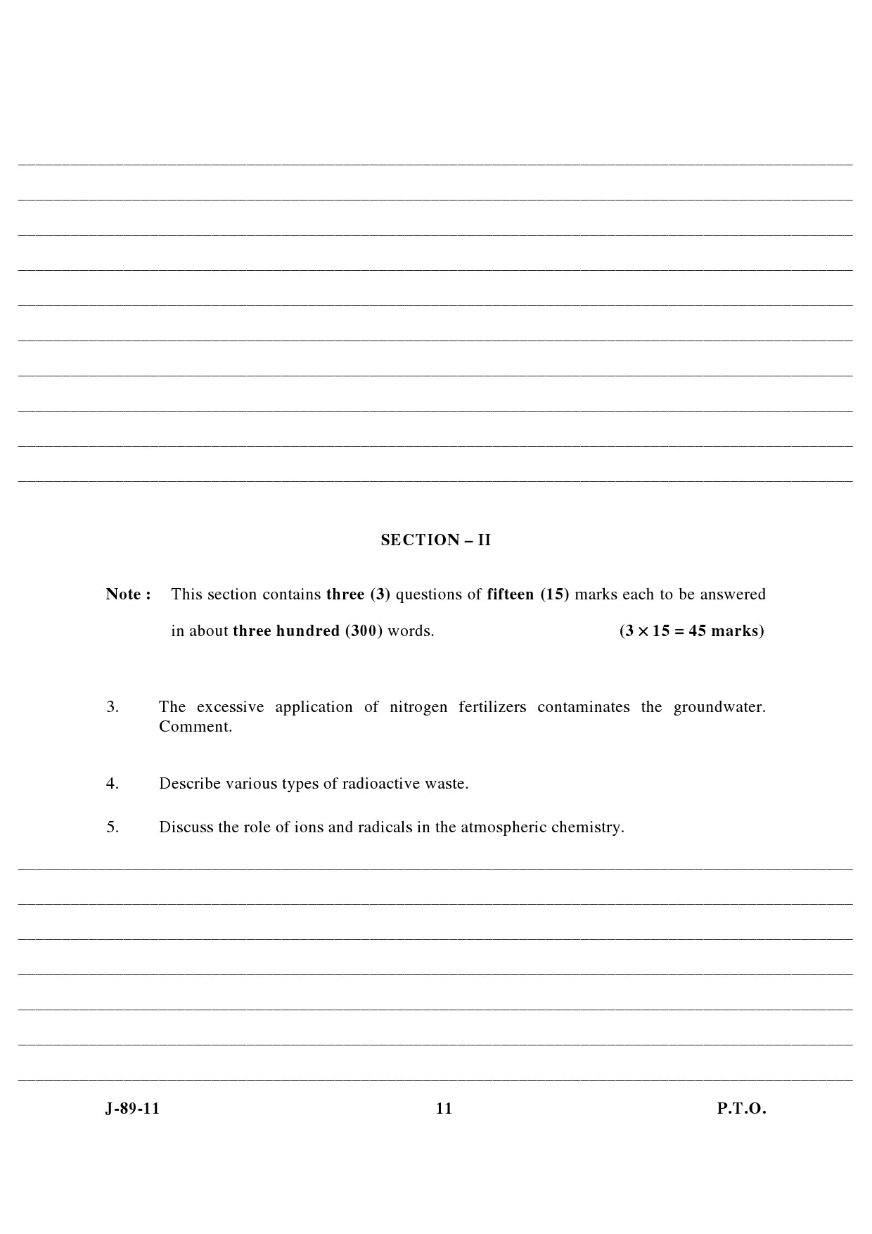 UGC NET Environmental Science Question Paper III June 2011 5