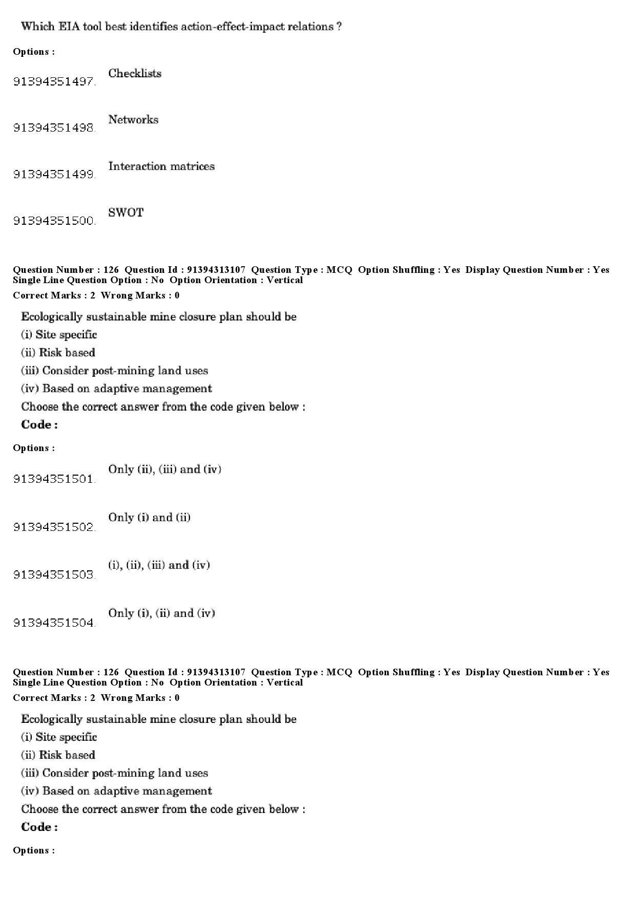 UGC NET Environmental Sciences Question Paper December 2018 106