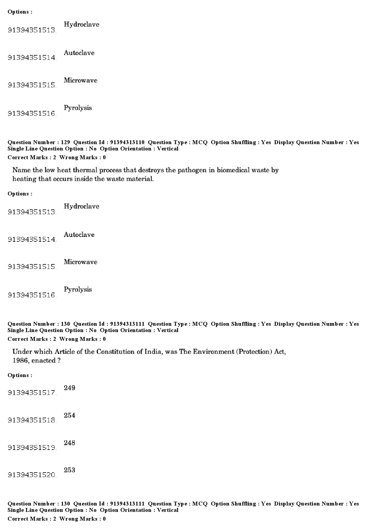 UGC NET Environmental Sciences Question Paper December 2018 109