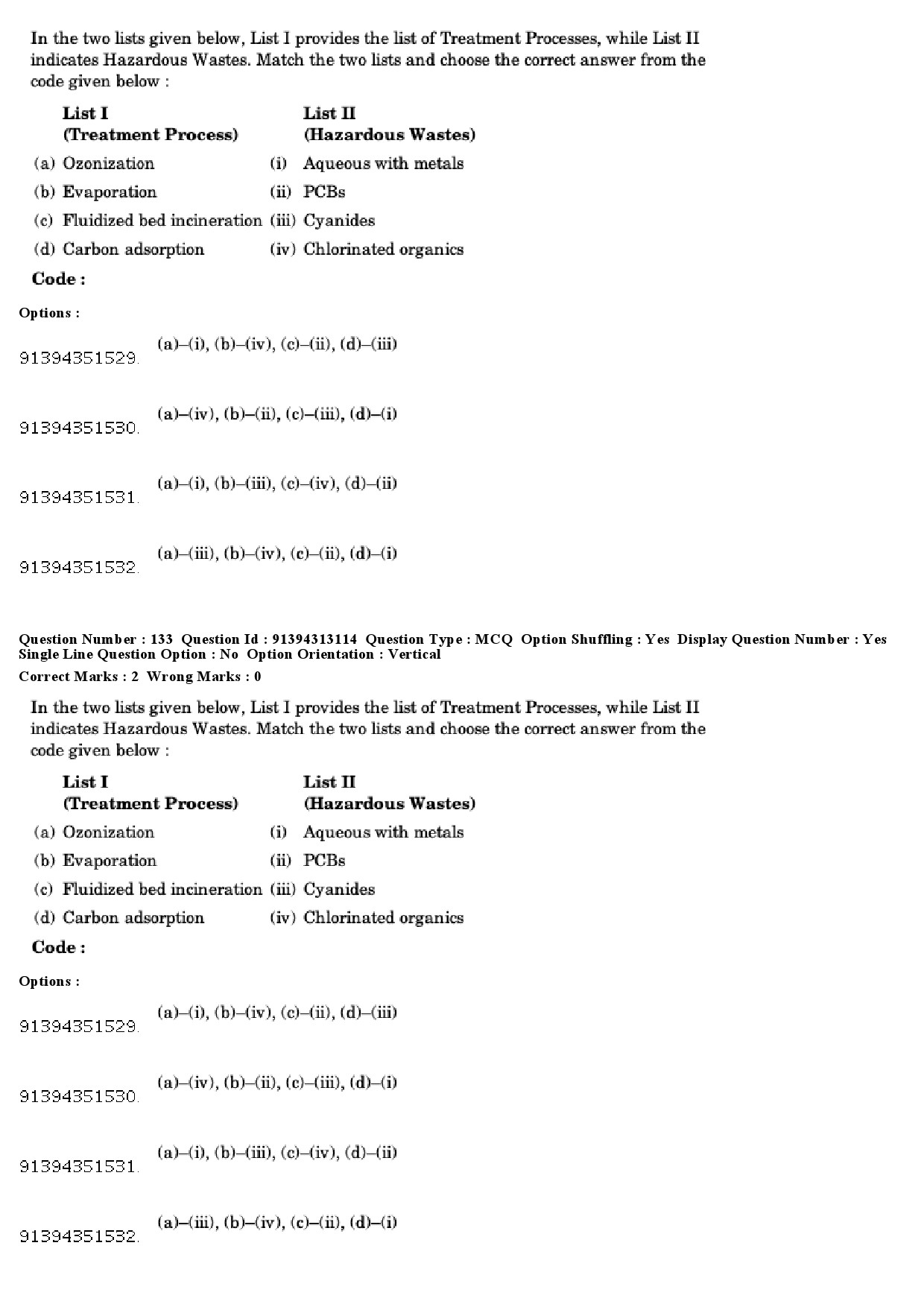 UGC NET Environmental Sciences Question Paper December 2018 112