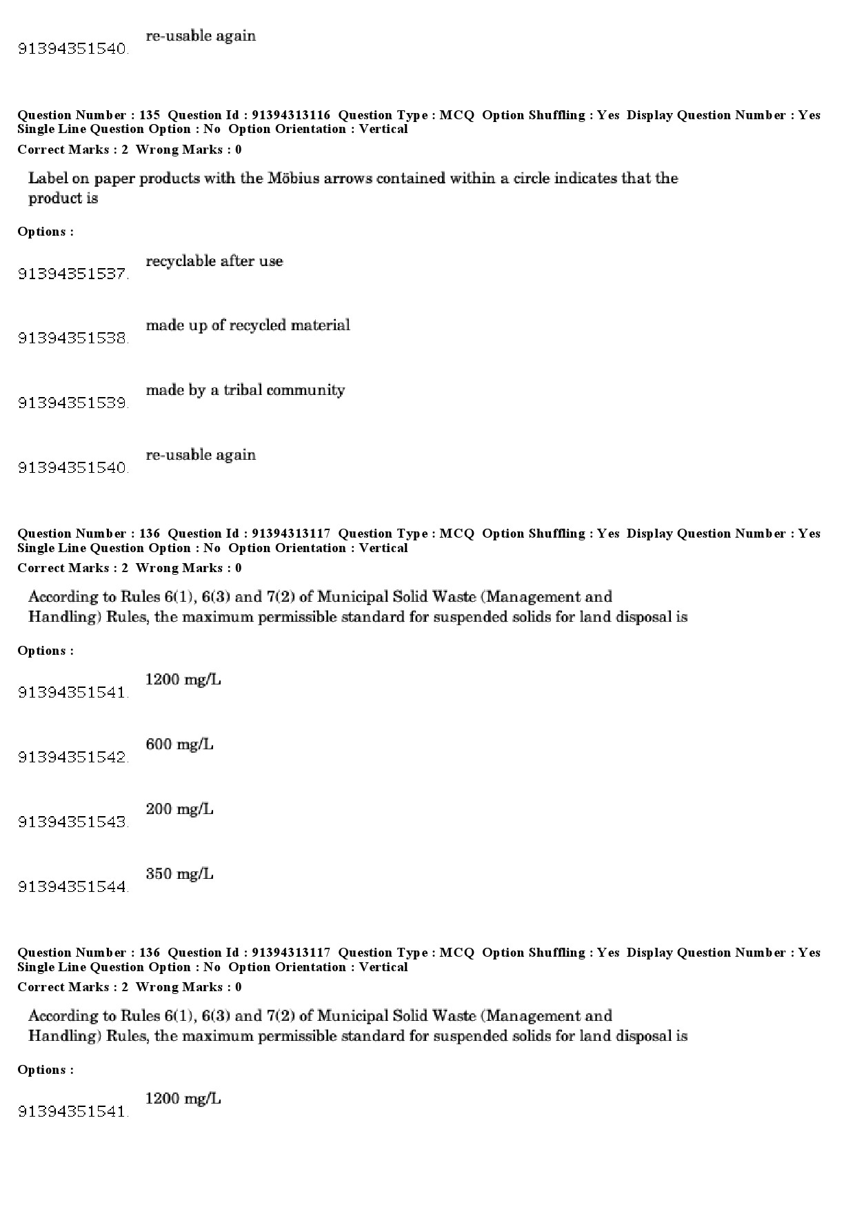 UGC NET Environmental Sciences Question Paper December 2018 114