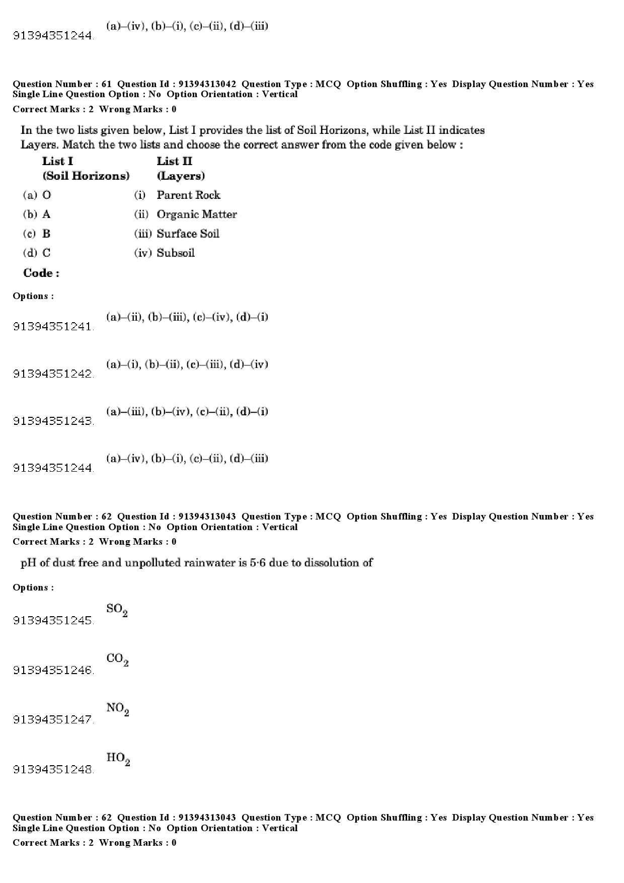 UGC NET Environmental Sciences Question Paper December 2018 56