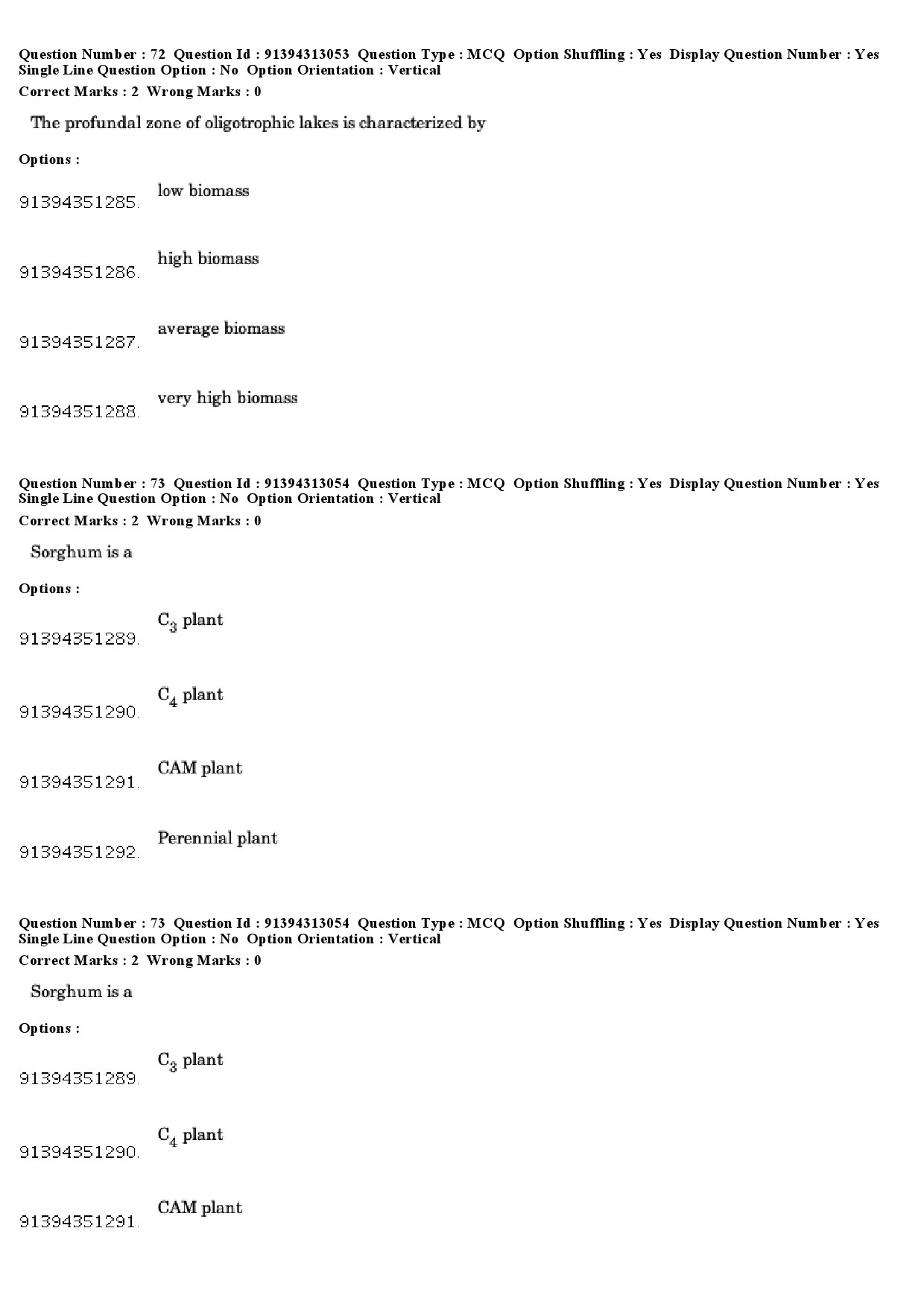 UGC NET Environmental Sciences Question Paper December 2018 64