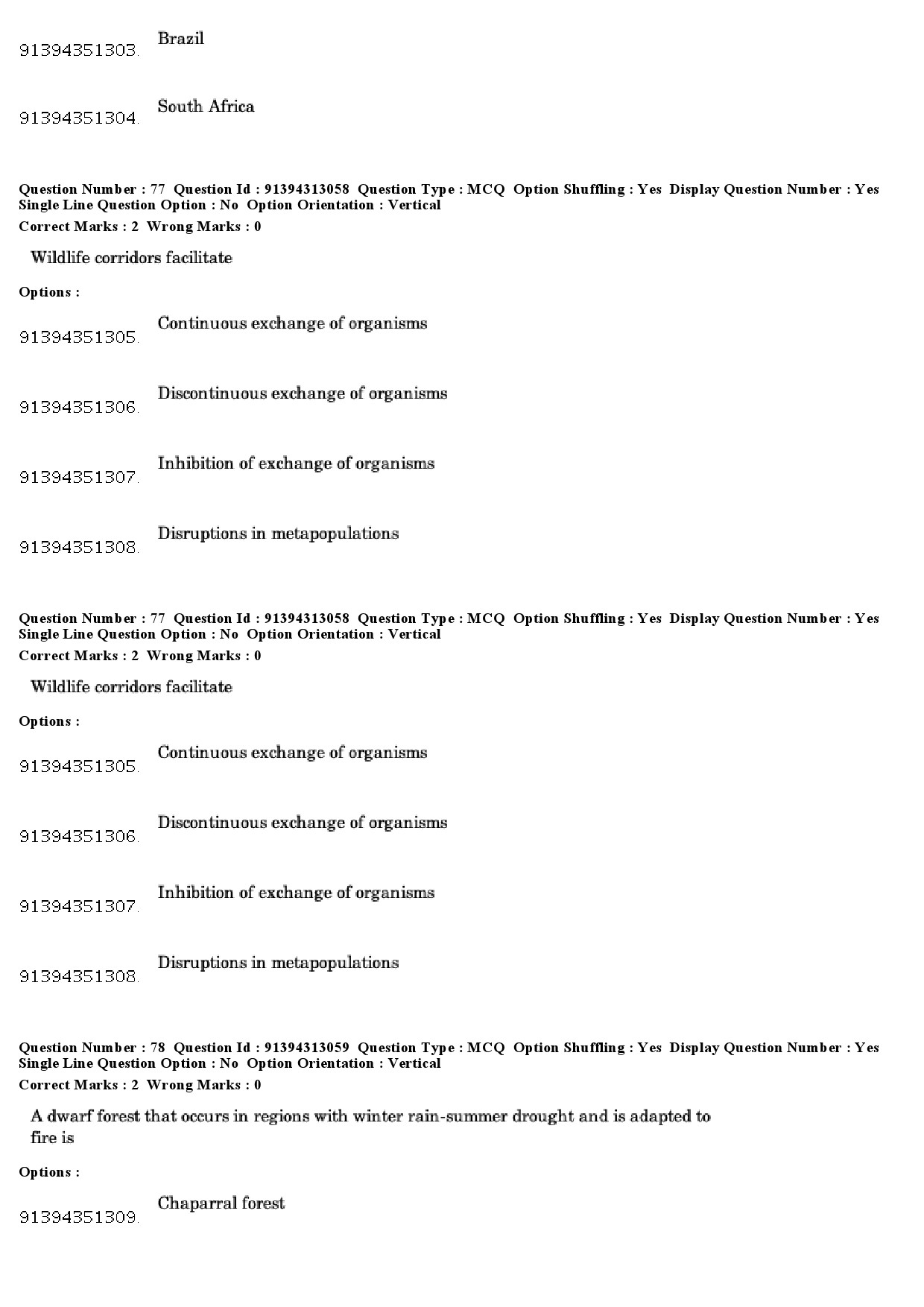 UGC NET Environmental Sciences Question Paper December 2018 67