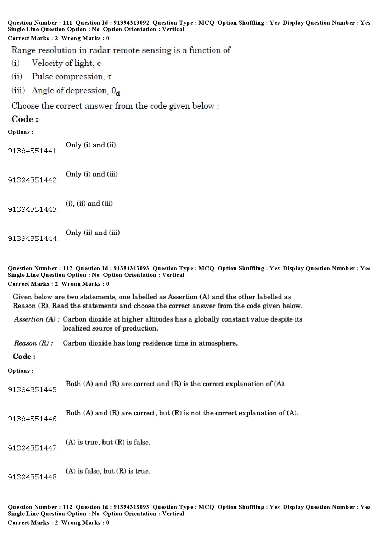 UGC NET Environmental Sciences Question Paper December 2018 95