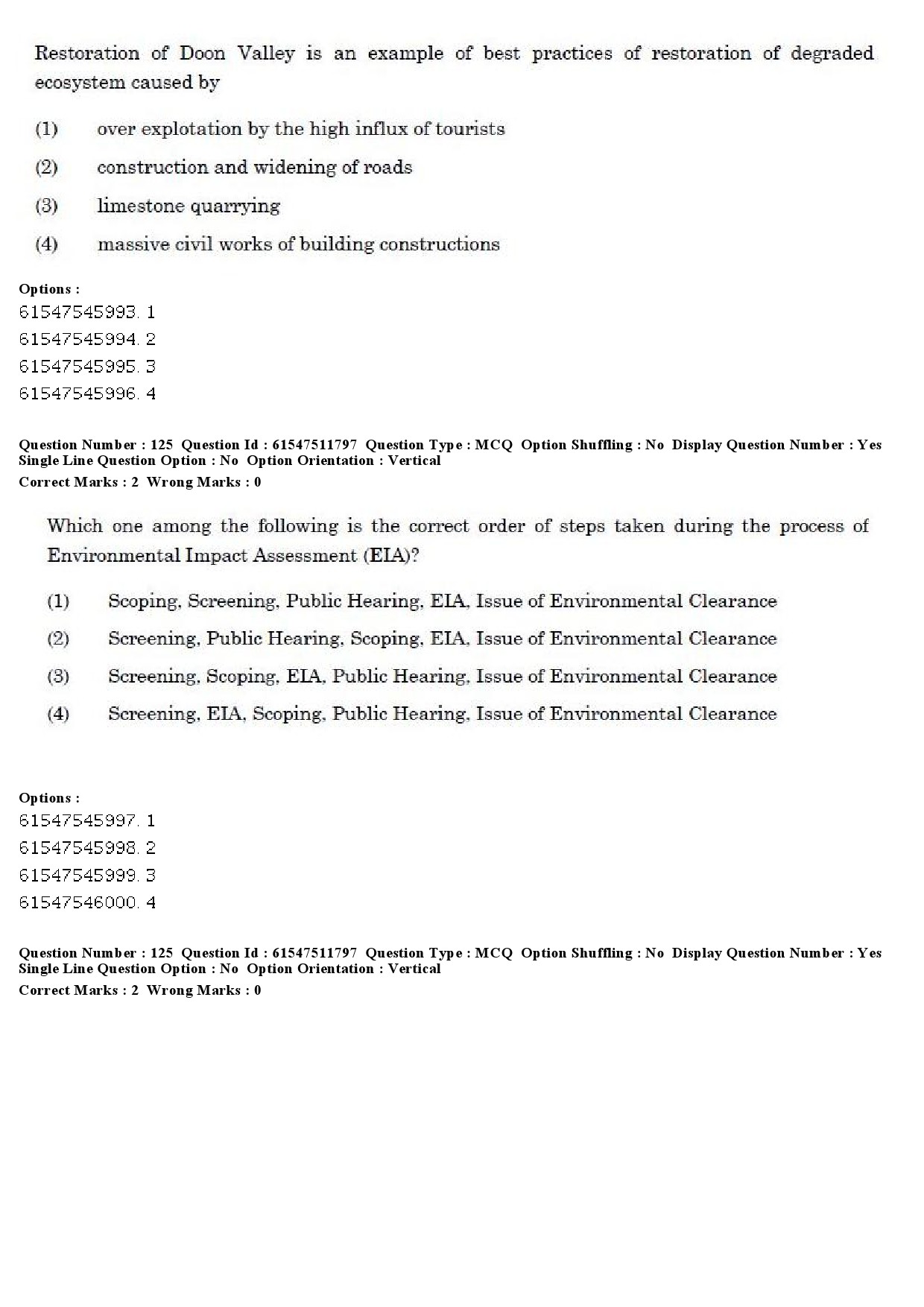 UGC NET Environmental Sciences Question Paper December 2019 115