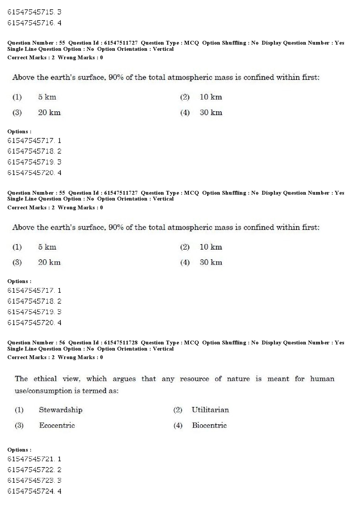 UGC NET Environmental Sciences Question Paper December 2019 57