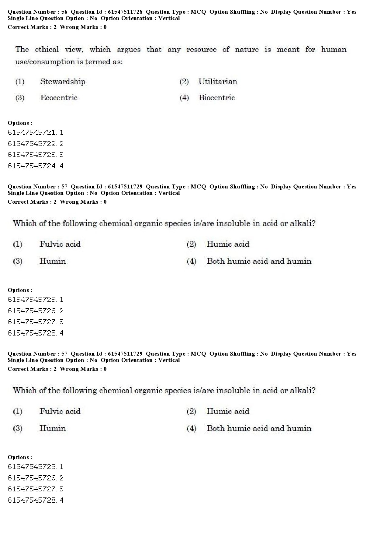 UGC NET Environmental Sciences Question Paper December 2019 58