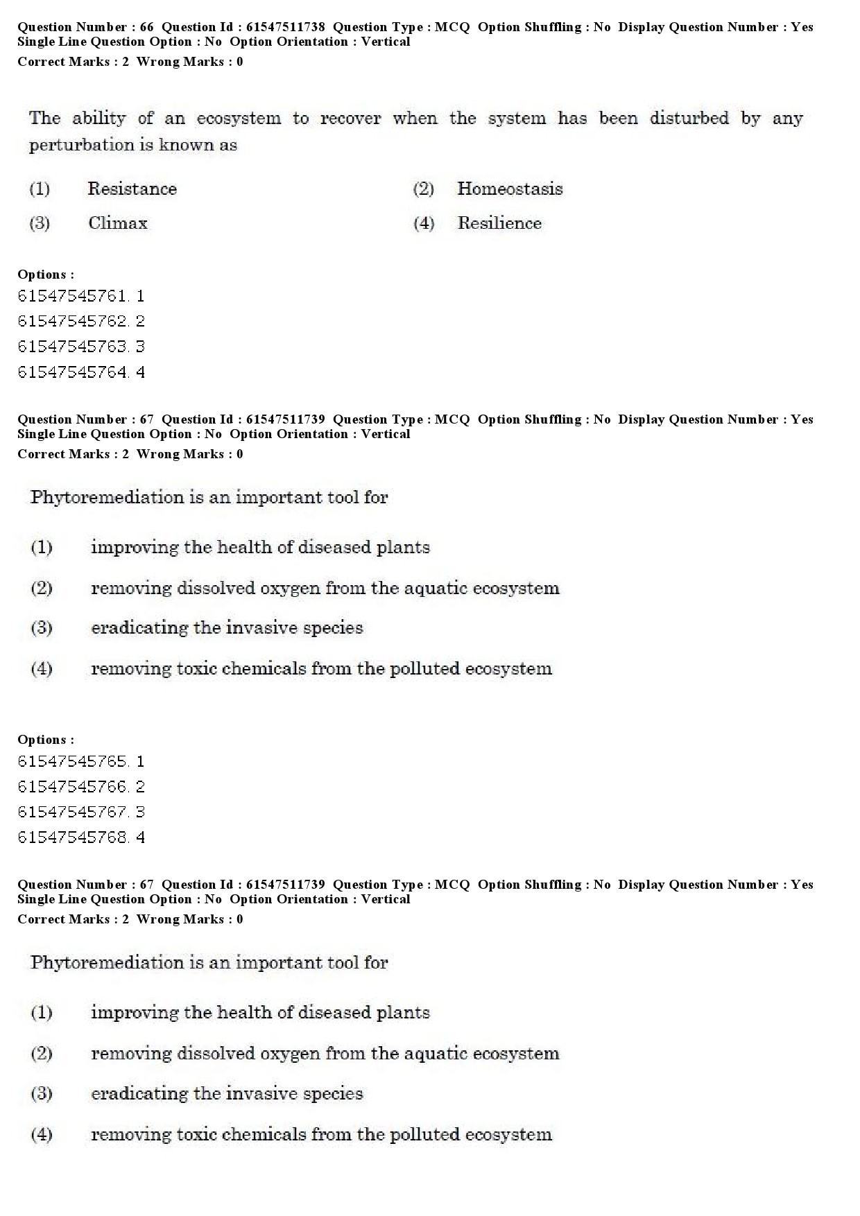 UGC NET Environmental Sciences Question Paper December 2019 65