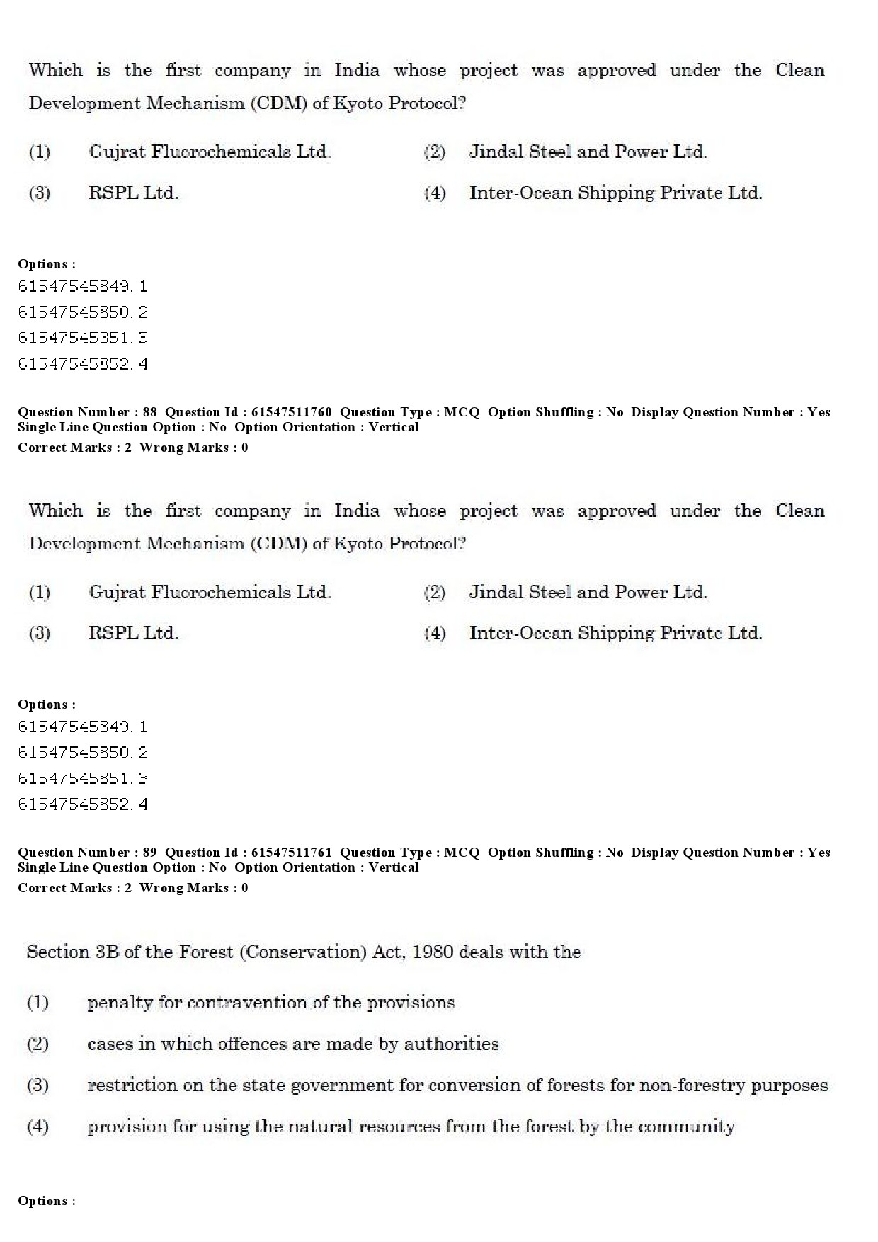 UGC NET Environmental Sciences Question Paper December 2019 81