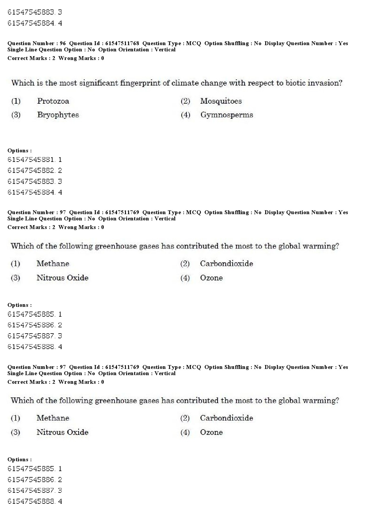 UGC NET Environmental Sciences Question Paper December 2019 88