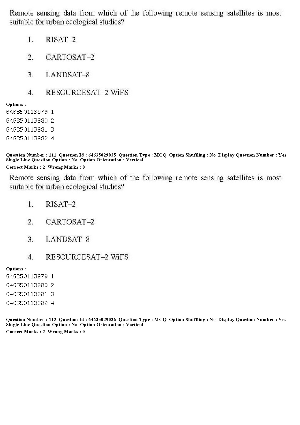 UGC NET Environmental Sciences Question Paper June 2019 101