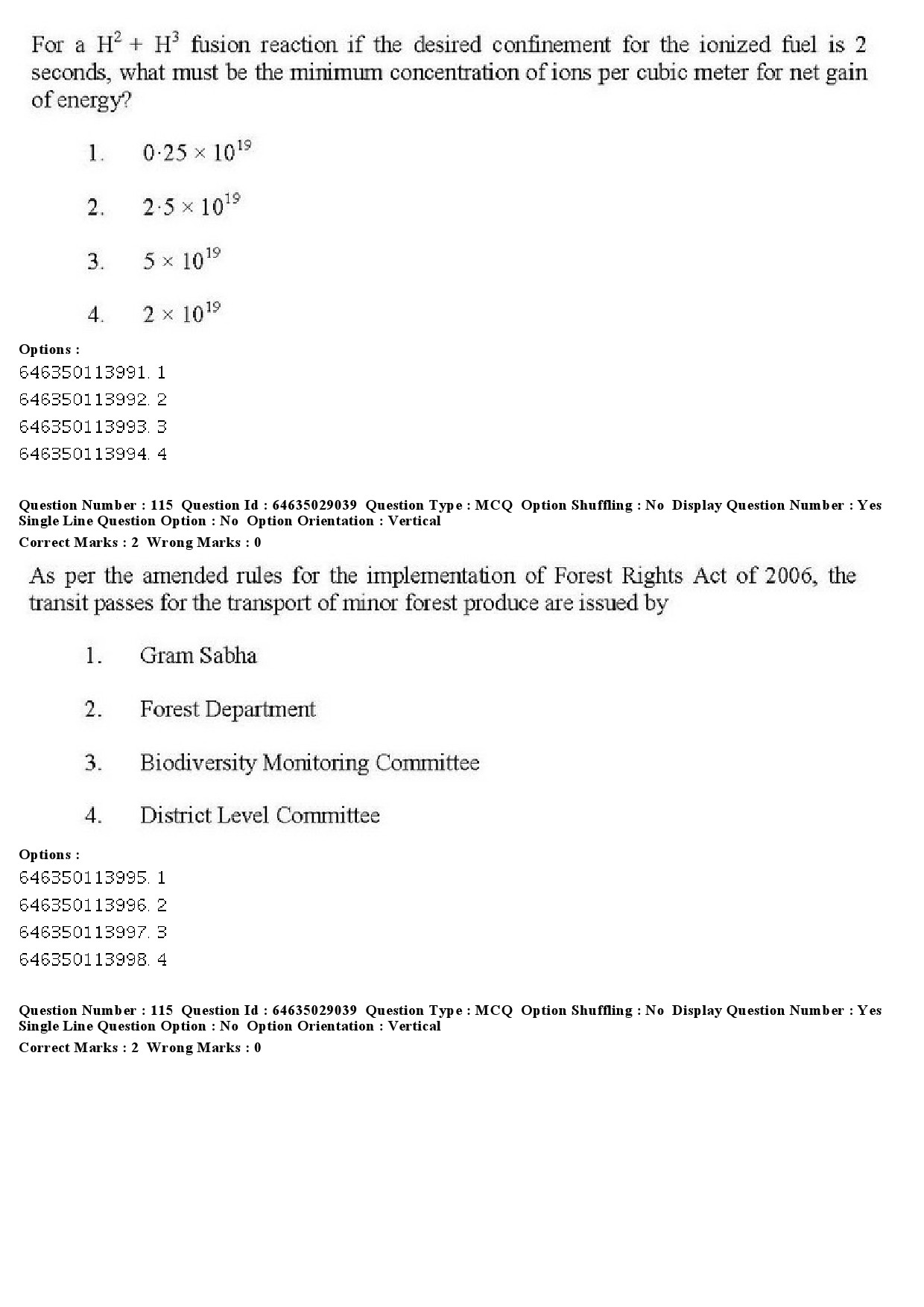 UGC NET Environmental Sciences Question Paper June 2019 104