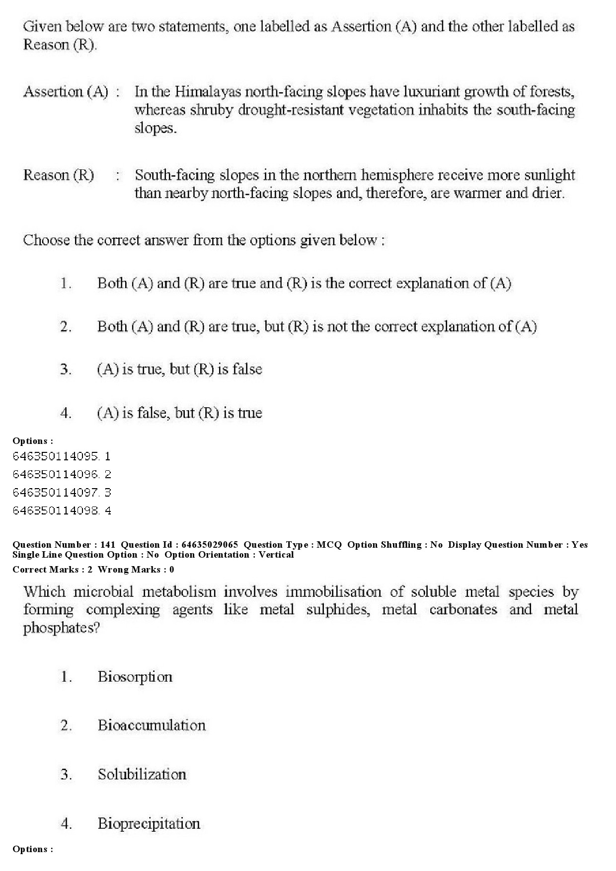 UGC NET Environmental Sciences Question Paper June 2019 136