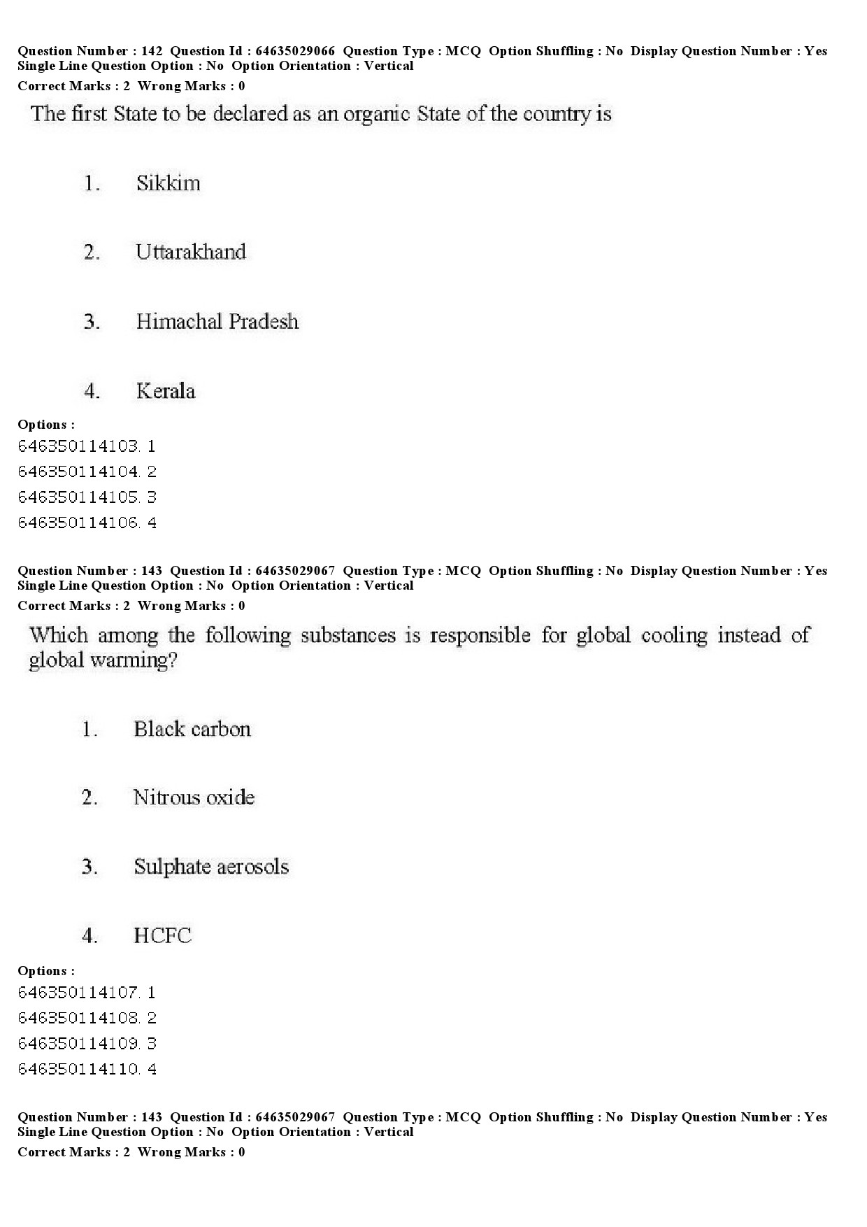 UGC NET Environmental Sciences Question Paper June 2019 138