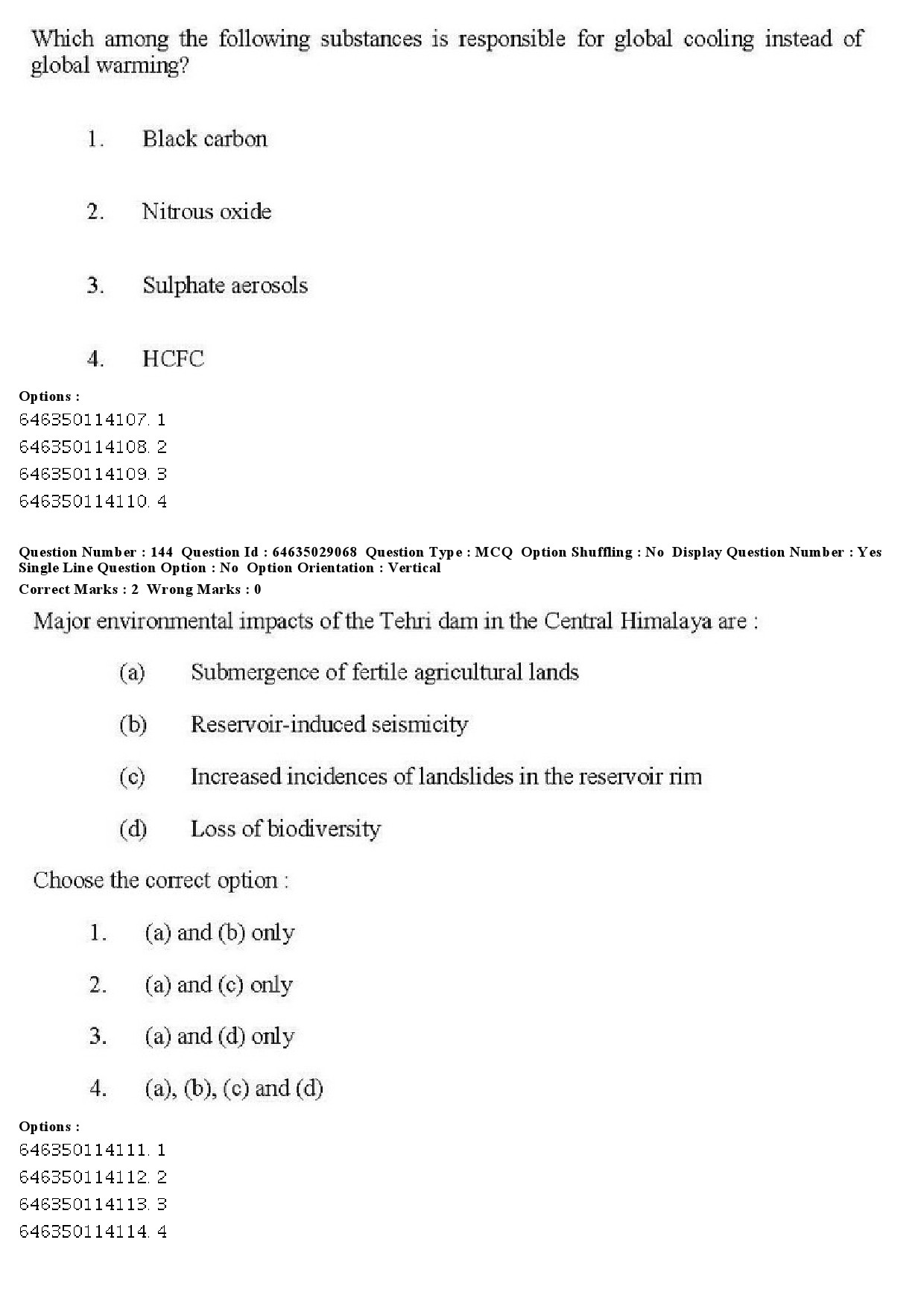 UGC NET Environmental Sciences Question Paper June 2019 139