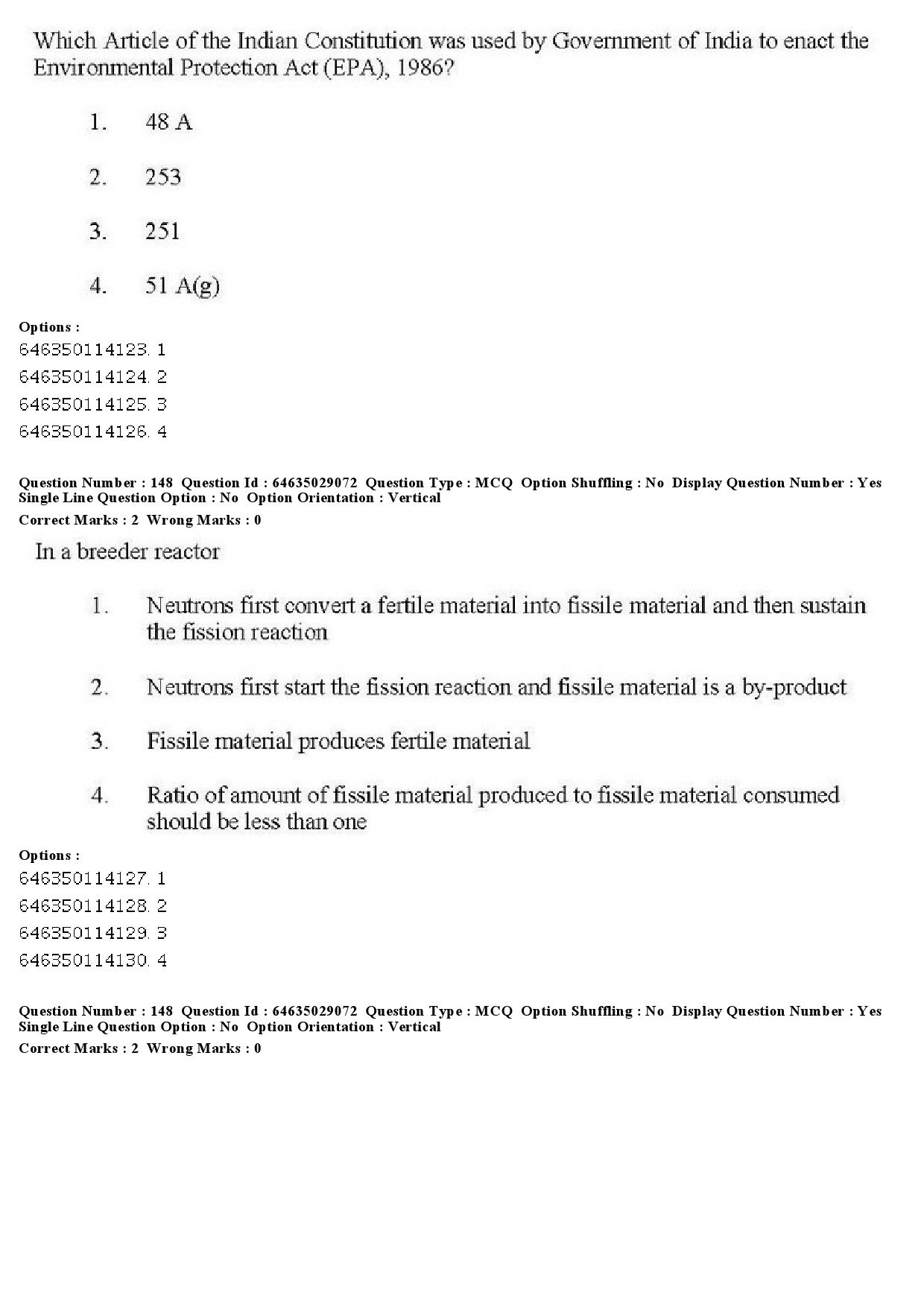 UGC NET Environmental Sciences Question Paper June 2019 143