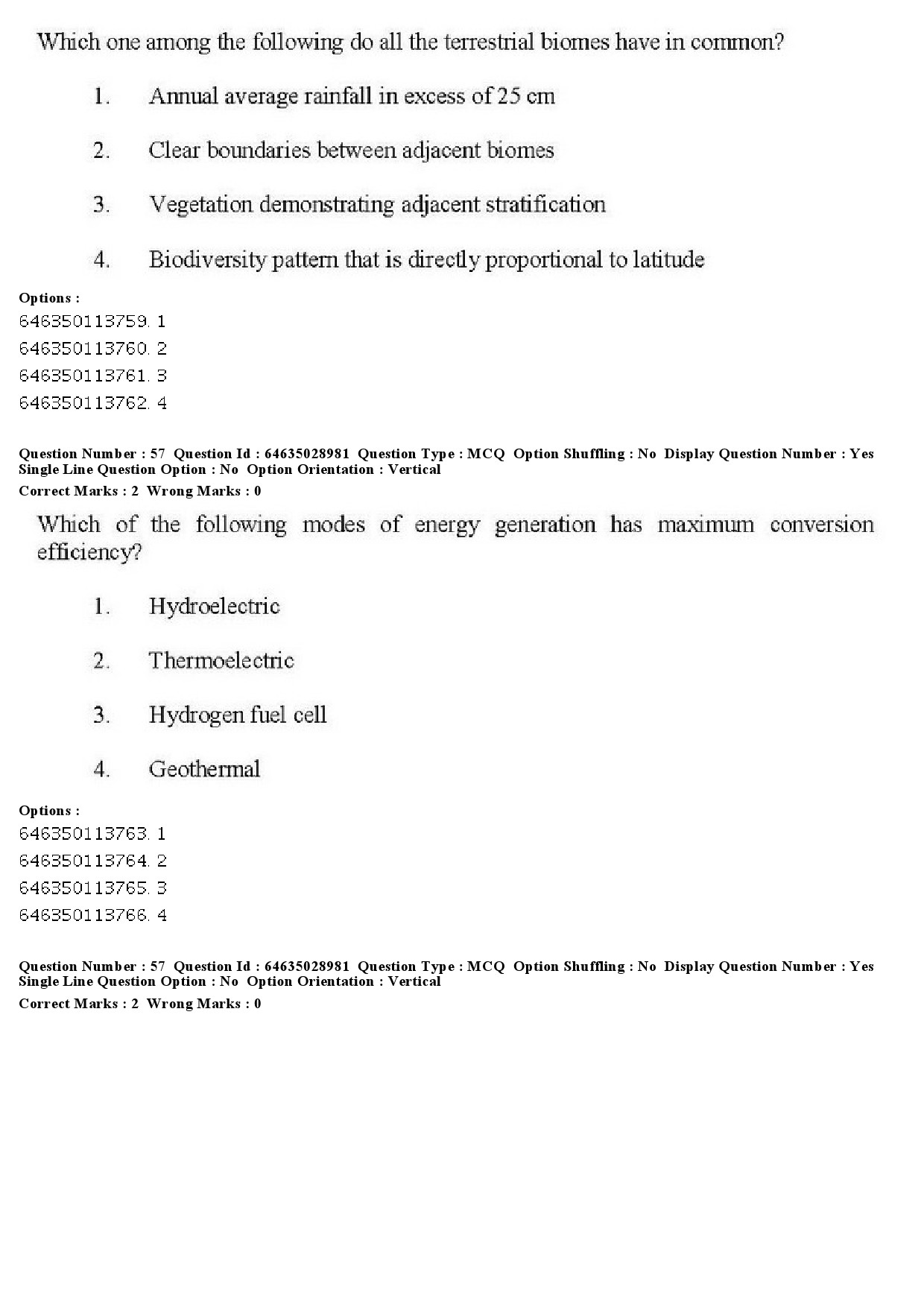 UGC NET Environmental Sciences Question Paper June 2019 42