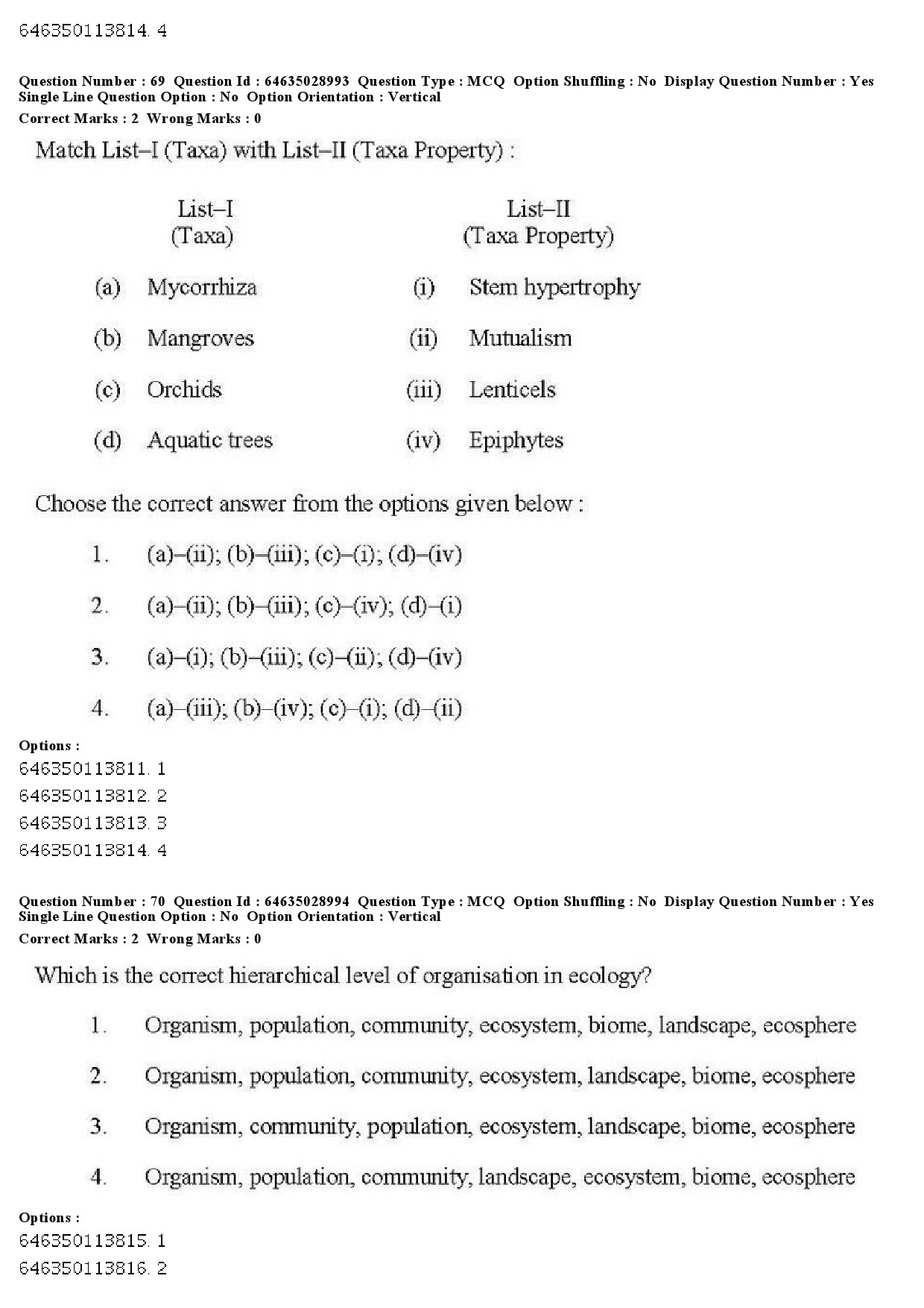 UGC NET Environmental Sciences Question Paper June 2019 56