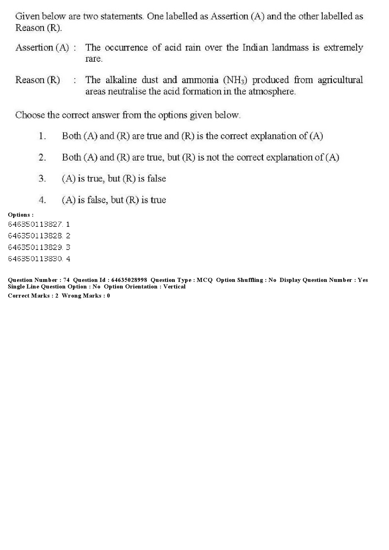 UGC NET Environmental Sciences Question Paper June 2019 60