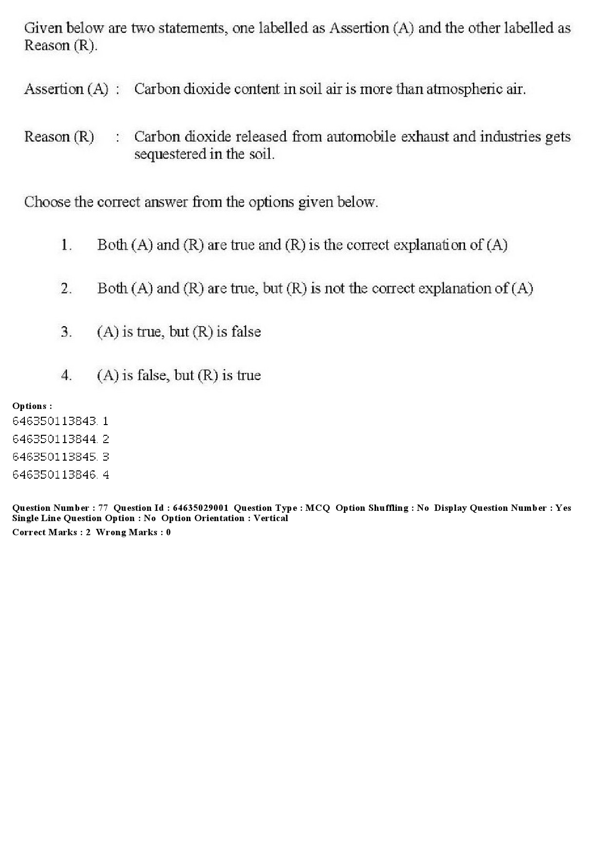 UGC NET Environmental Sciences Question Paper June 2019 65