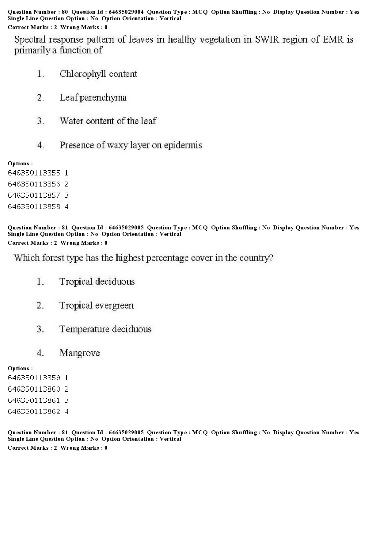 UGC NET Environmental Sciences Question Paper June 2019 71