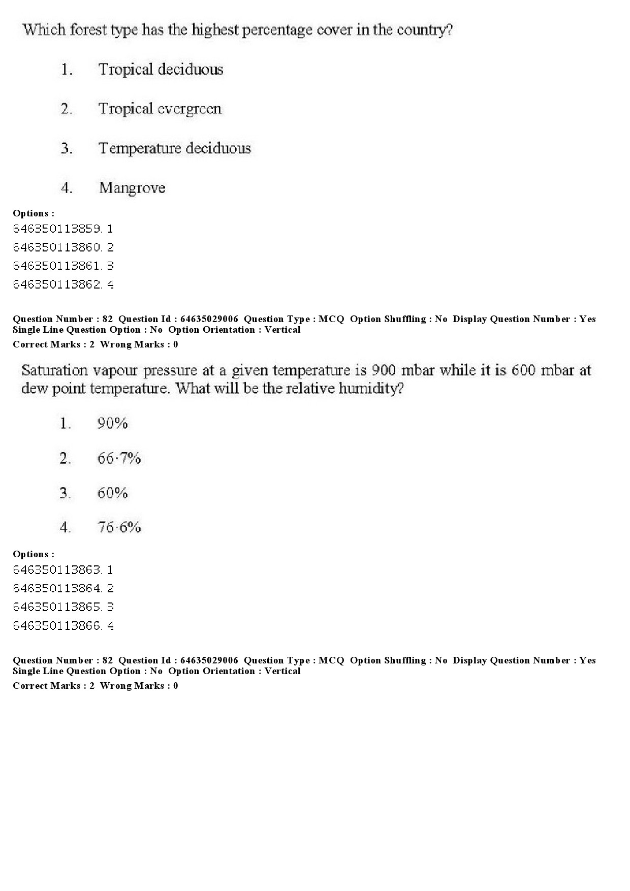 UGC NET Environmental Sciences Question Paper June 2019 72