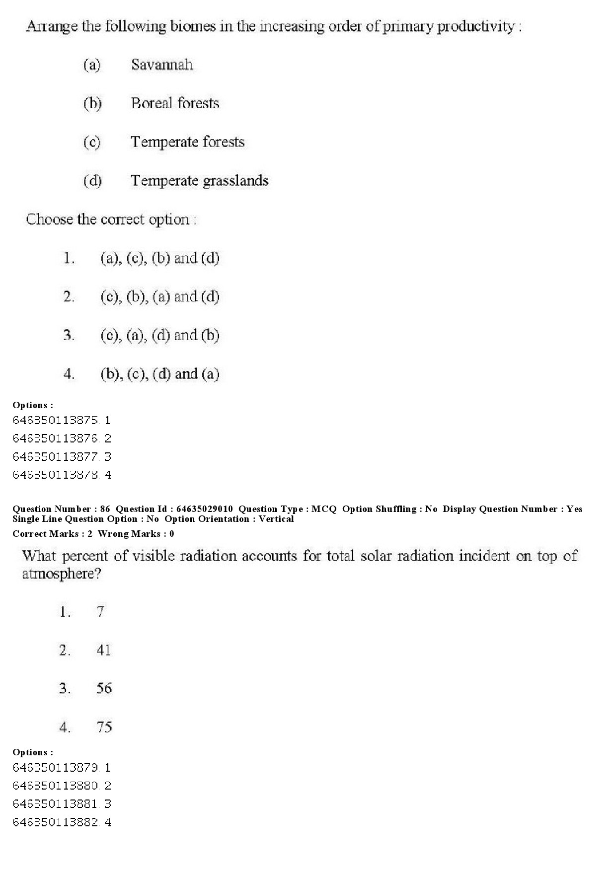 UGC NET Environmental Sciences Question Paper June 2019 77