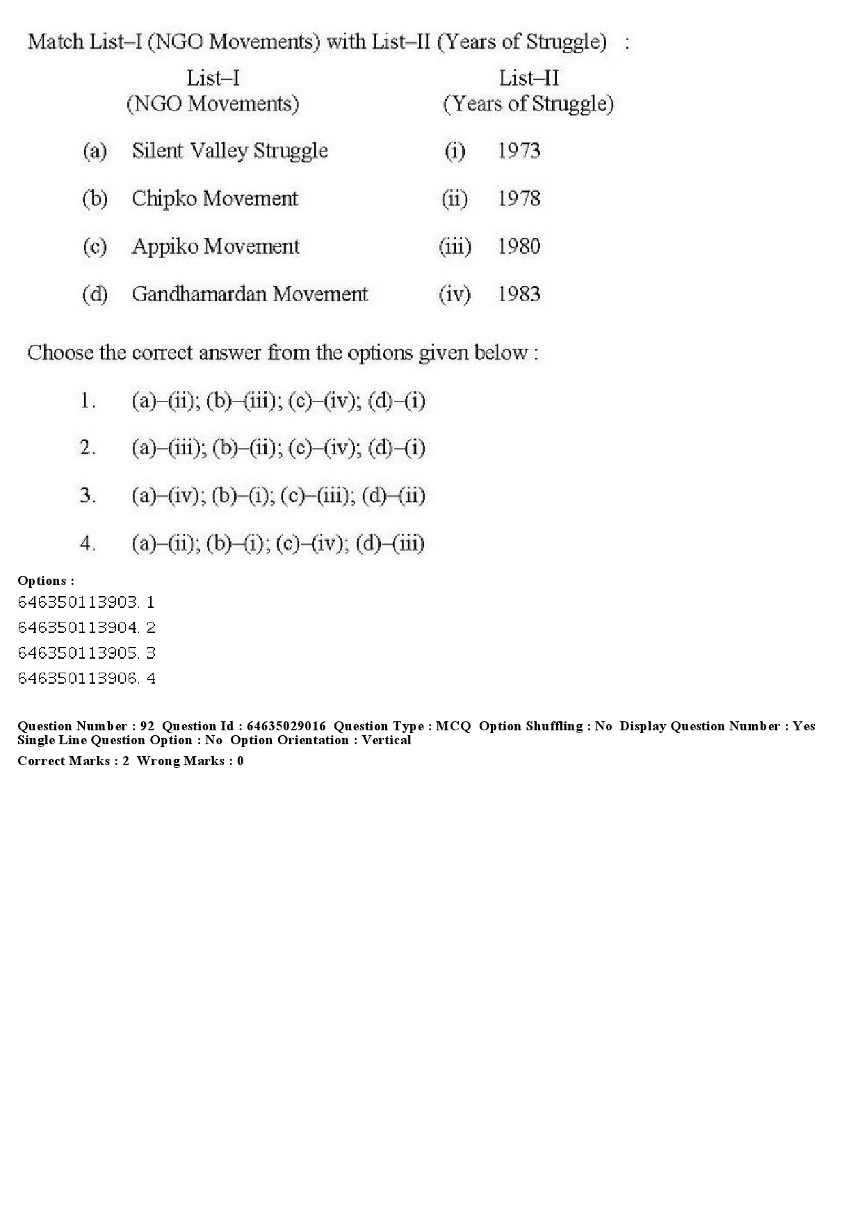 UGC NET Environmental Sciences Question Paper June 2019 83