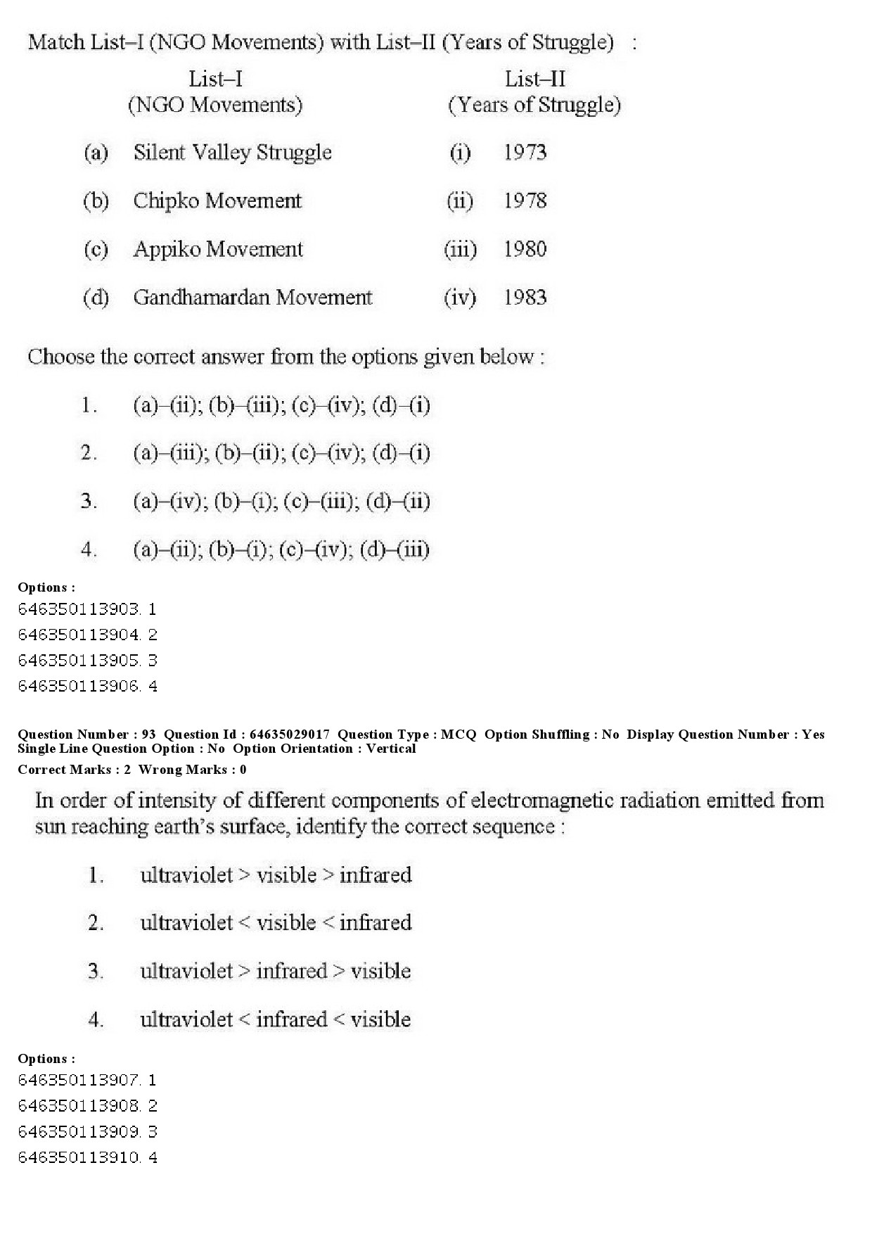 UGC NET Environmental Sciences Question Paper June 2019 84