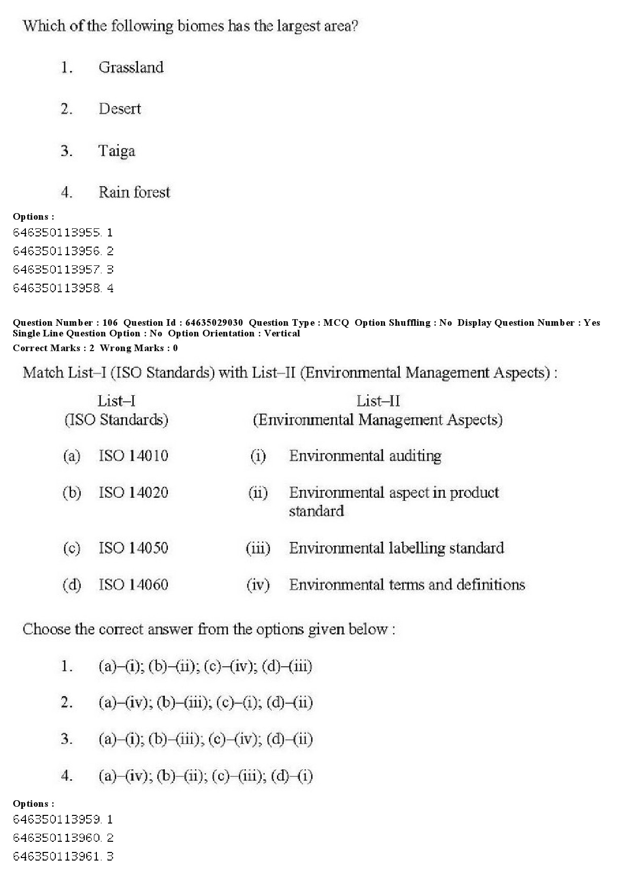 UGC NET Environmental Sciences Question Paper June 2019 96