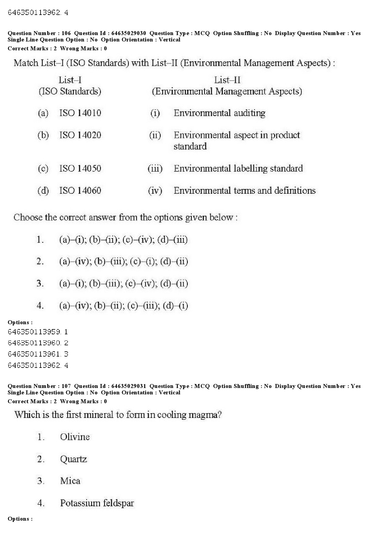 UGC NET Environmental Sciences Question Paper June 2019 97