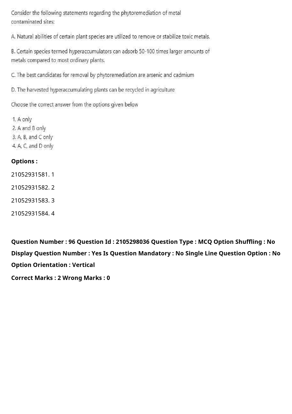 UGC NET Environmental Sciences Question Paper September 2020 117