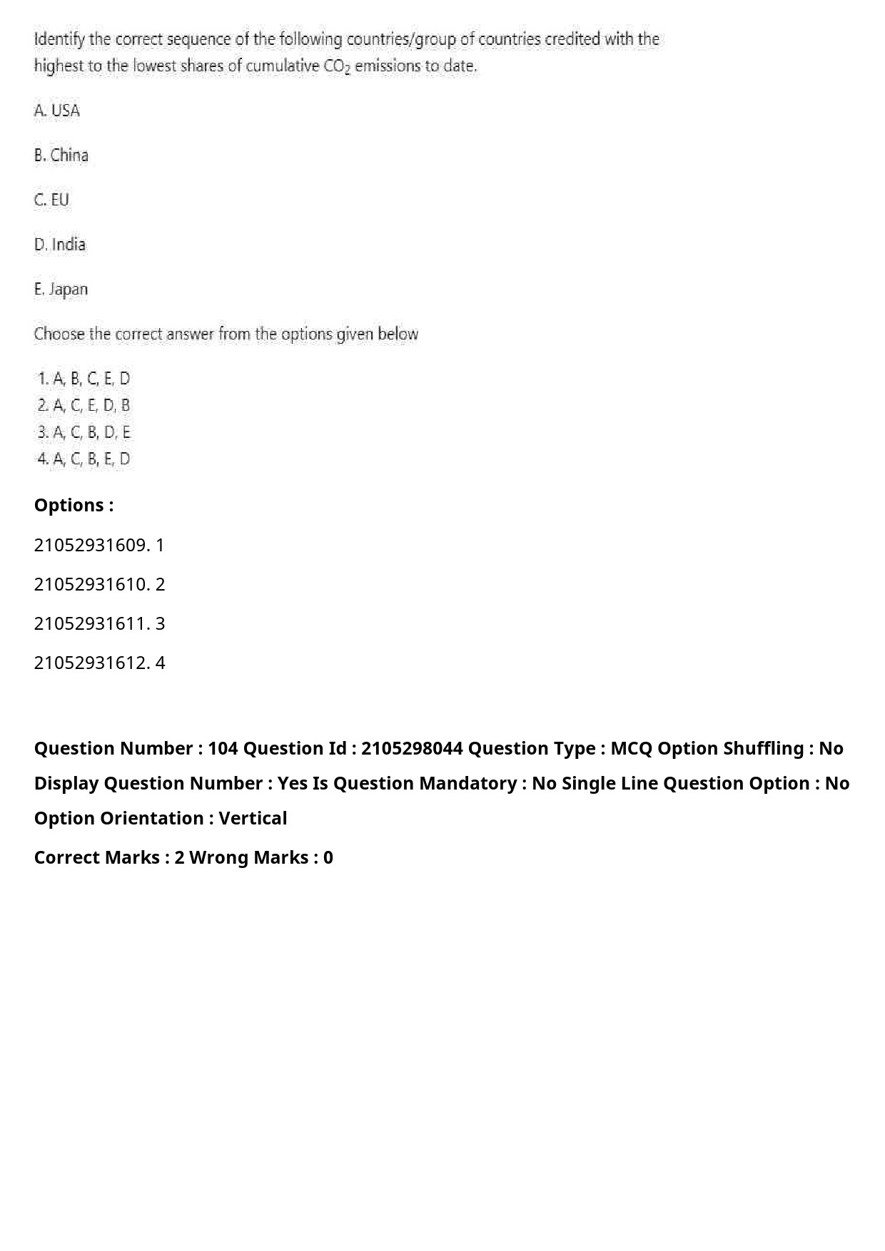 UGC NET Environmental Sciences Question Paper September 2020 129