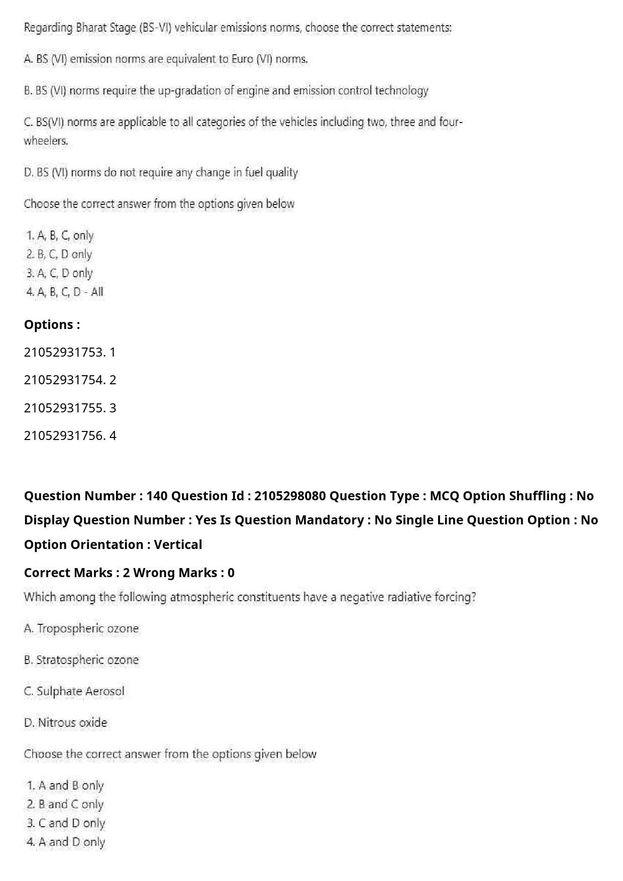 UGC NET Environmental Sciences Question Paper September 2020 182