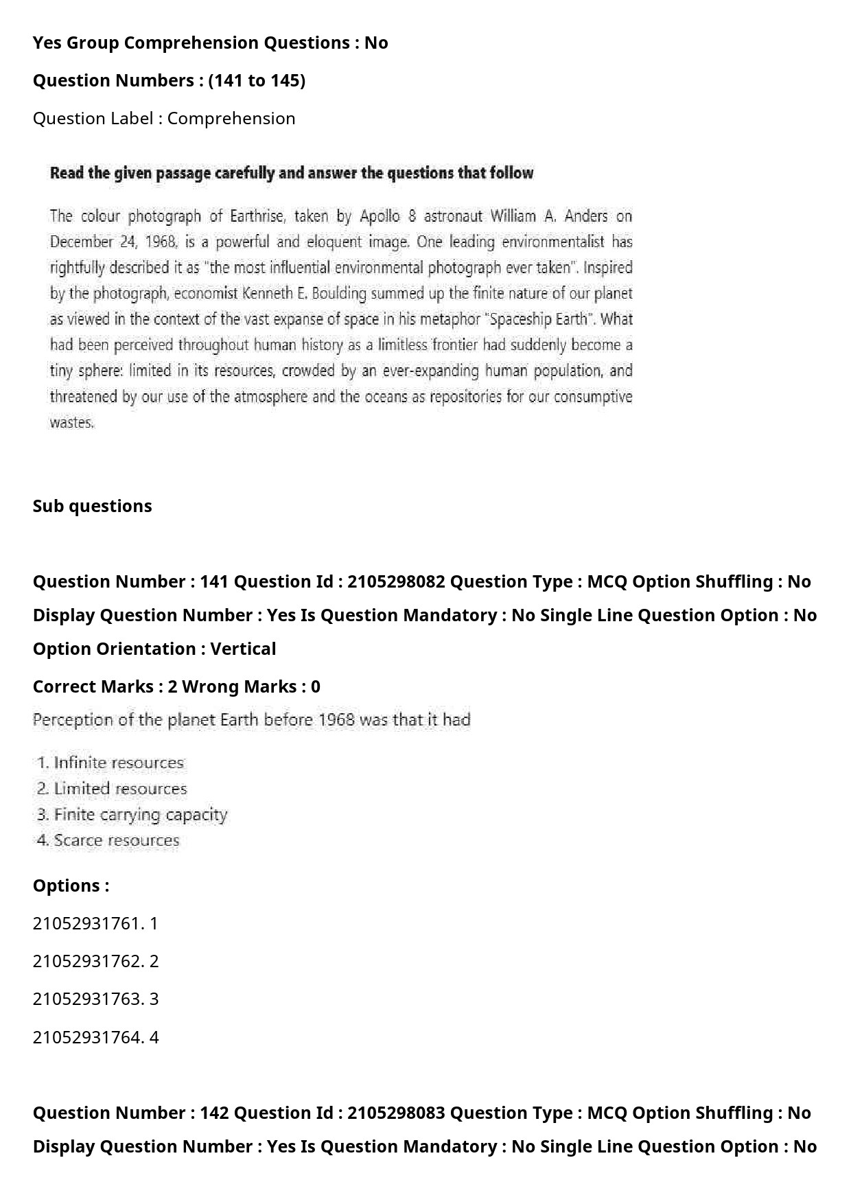 UGC NET Environmental Sciences Question Paper September 2020 184