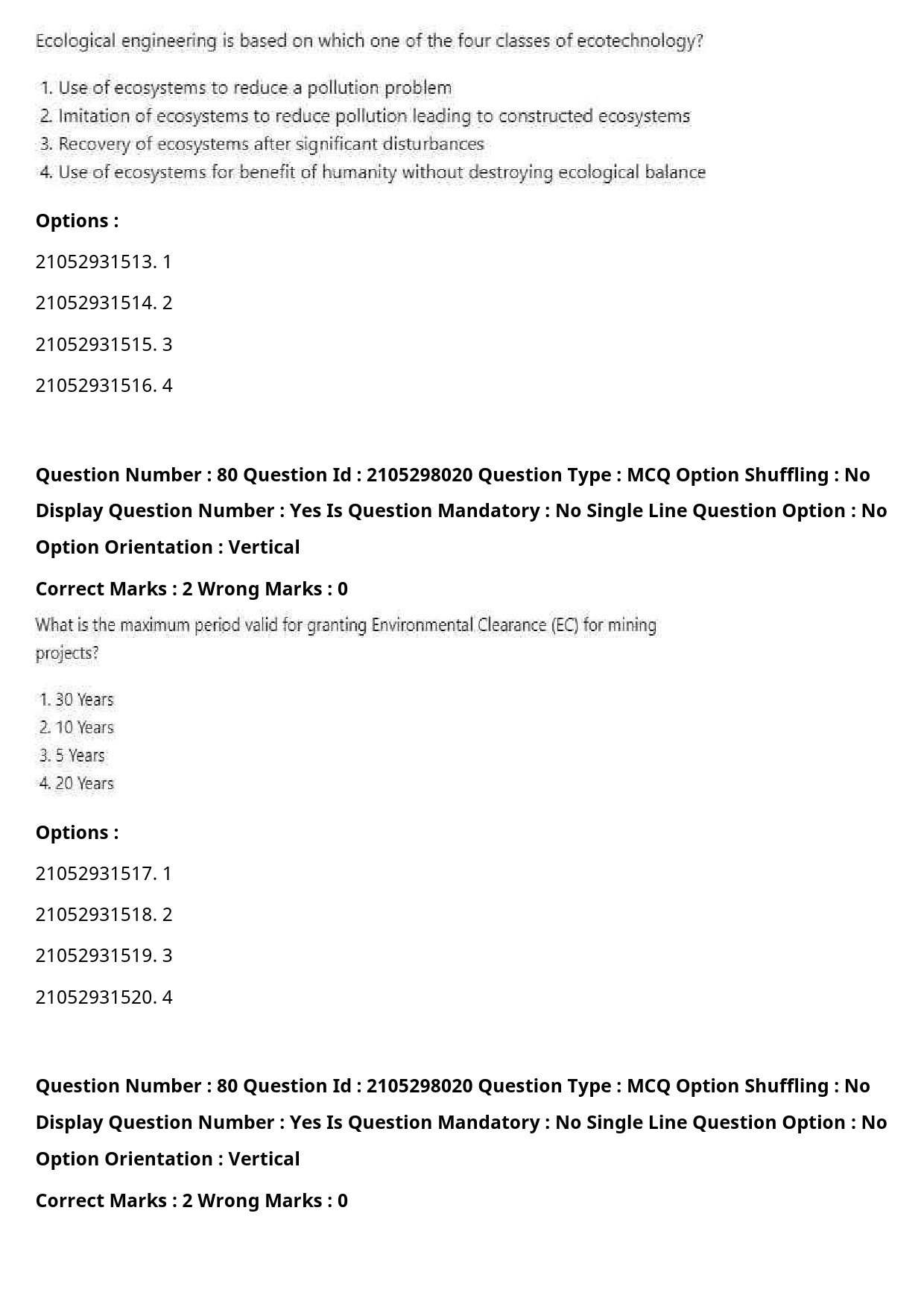 UGC NET Environmental Sciences Question Paper September 2020 97