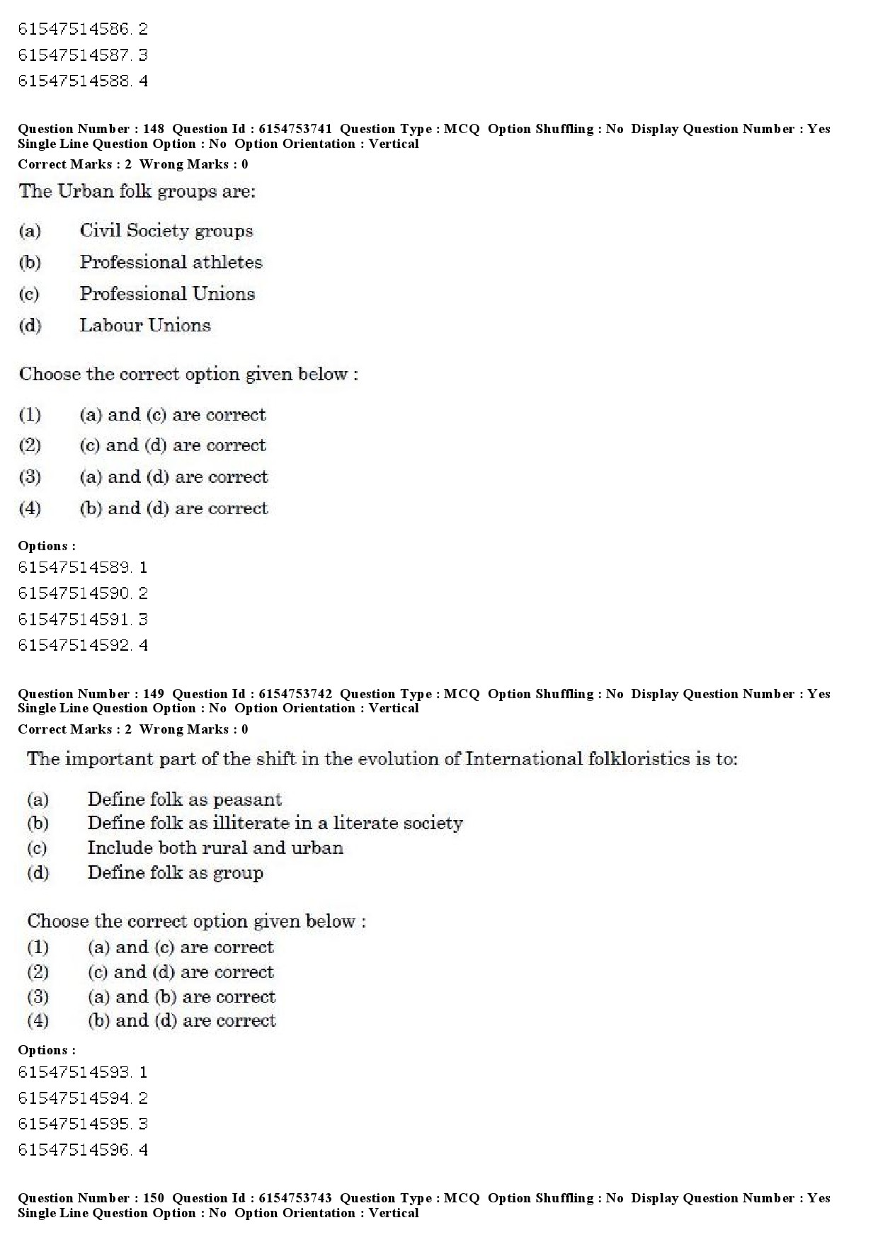 UGC NET Folk Literature Question Paper December 2019 140