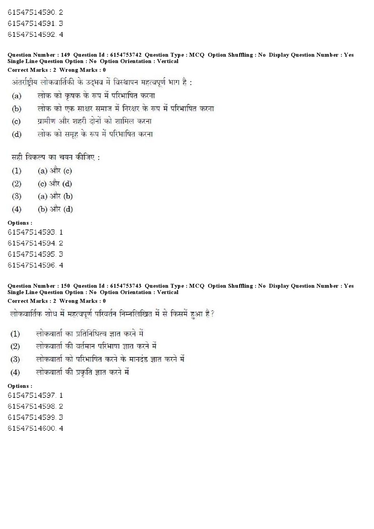 UGC NET Folk Literature Question Paper December 2019 143