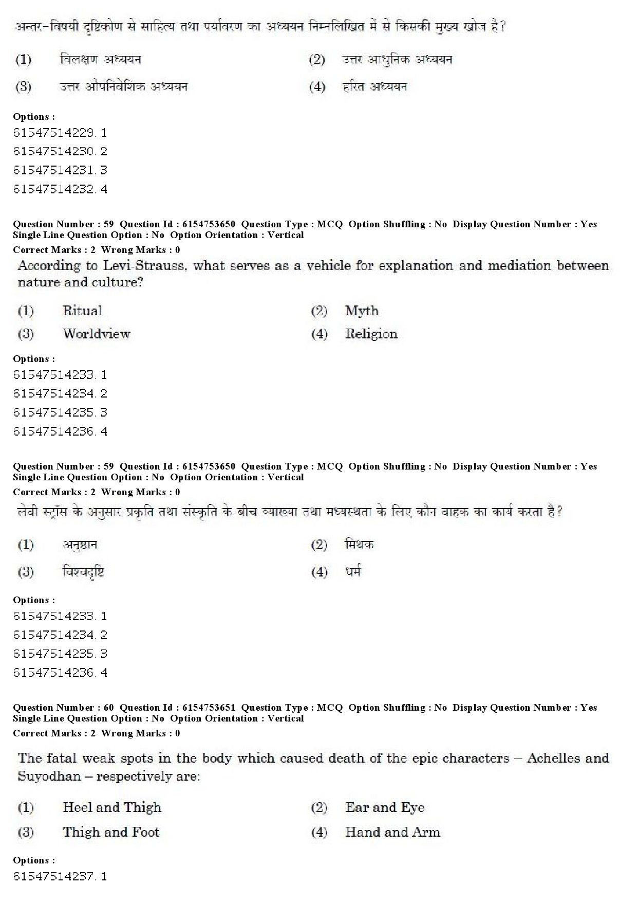 UGC NET Folk Literature Question Paper December 2019 48