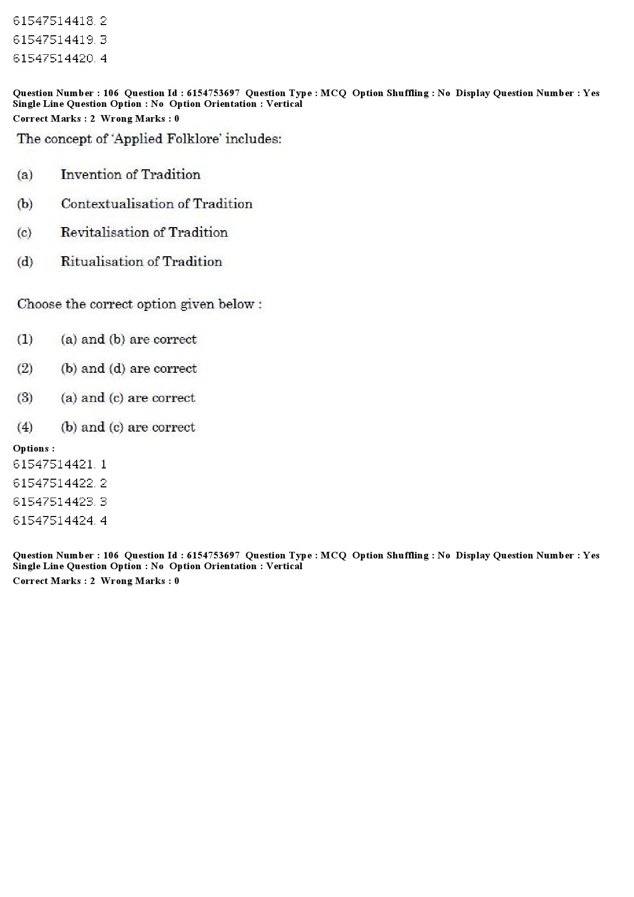 UGC NET Folk Literature Question Paper December 2019 87