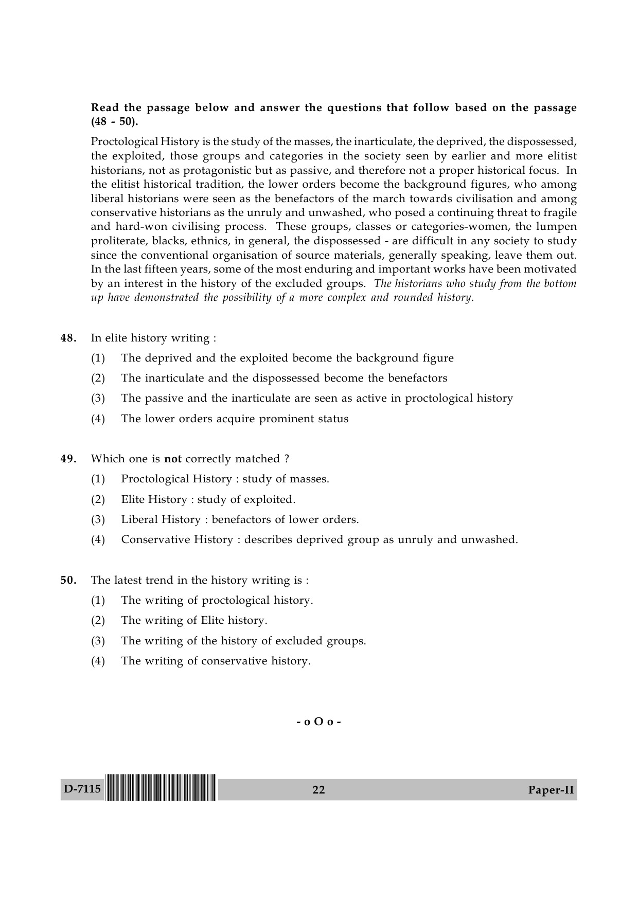 UGC NET Folk Literature Question Paper II December 2015 22