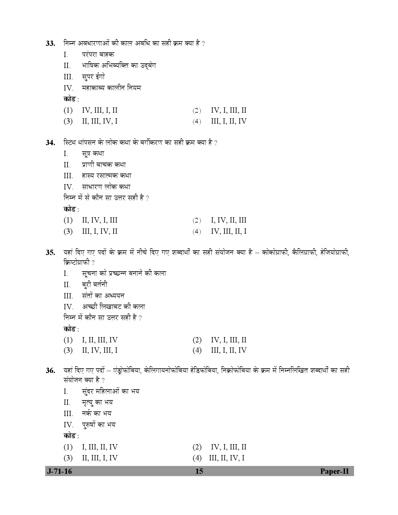 UGC NET Folk Literature Question Paper II July 2016 15