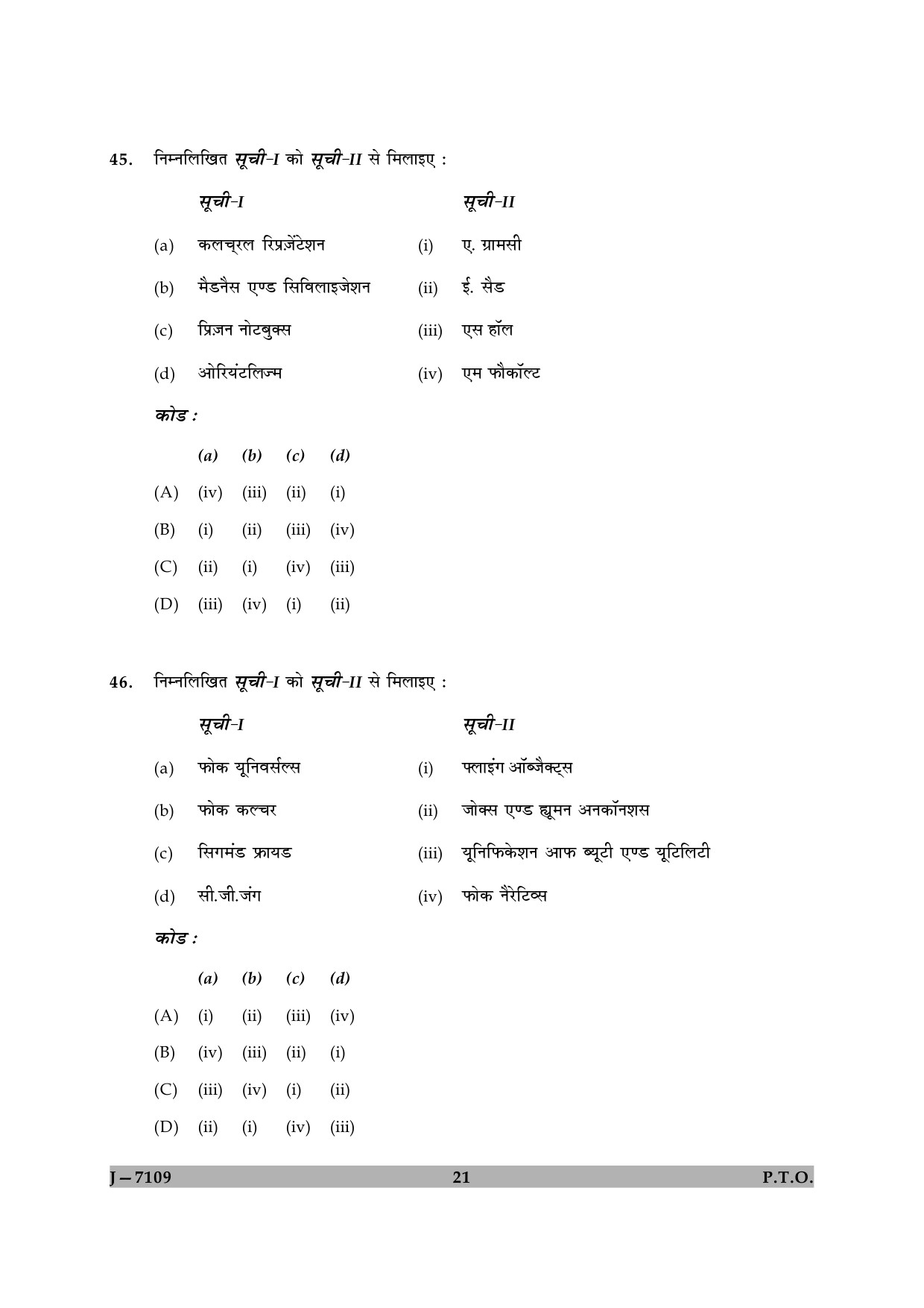 UGC NET Folk Literature Question Paper II June 2009 21