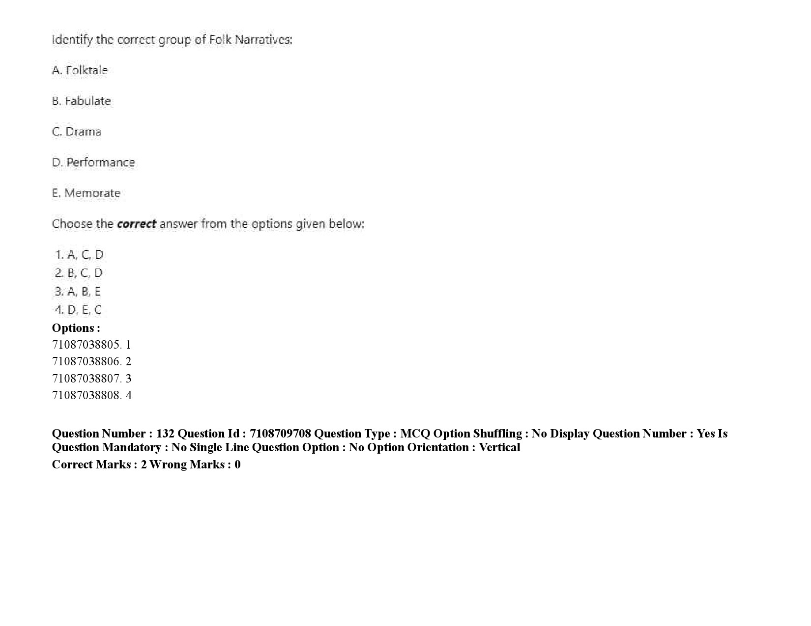 UGC NET Folk Literature Question Paper September 2020 198