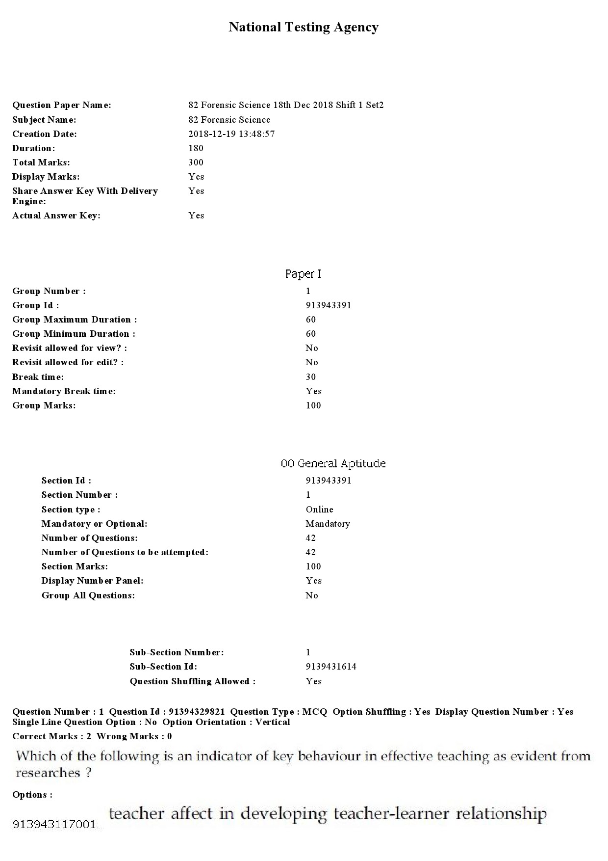 UGC NET Forensic Science Question Paper December 2018 1